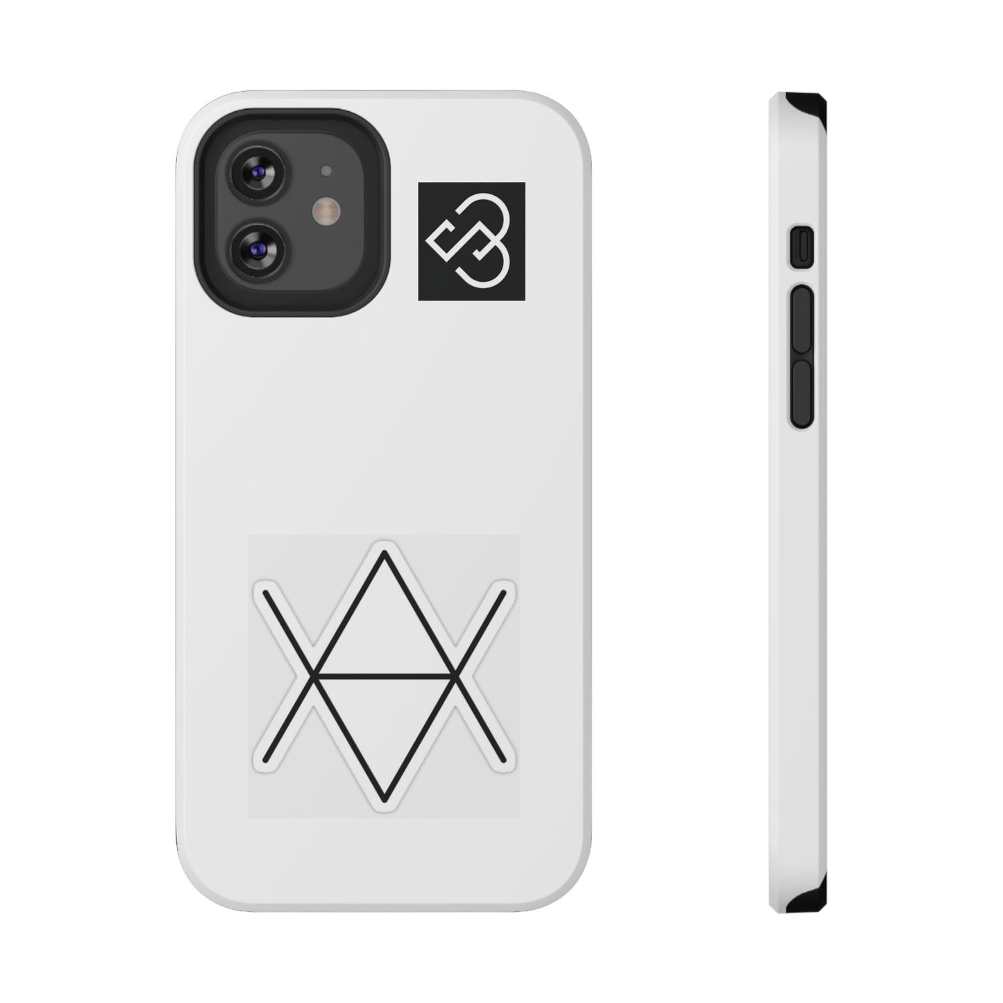 Impact-Resistant Phone Case — Geometric Monogram Design