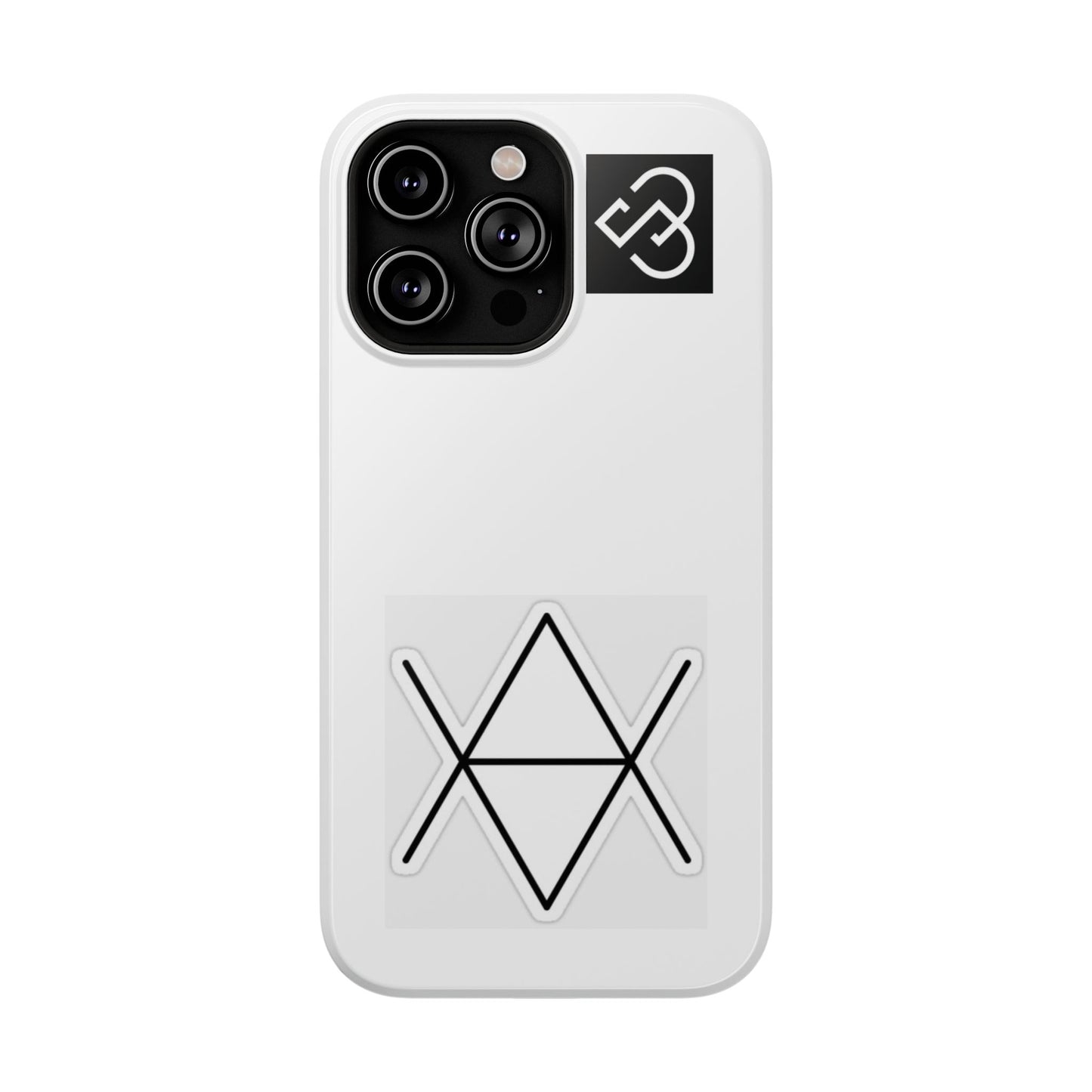 Impact-Resistant Phone Case — Geometric Monogram Design