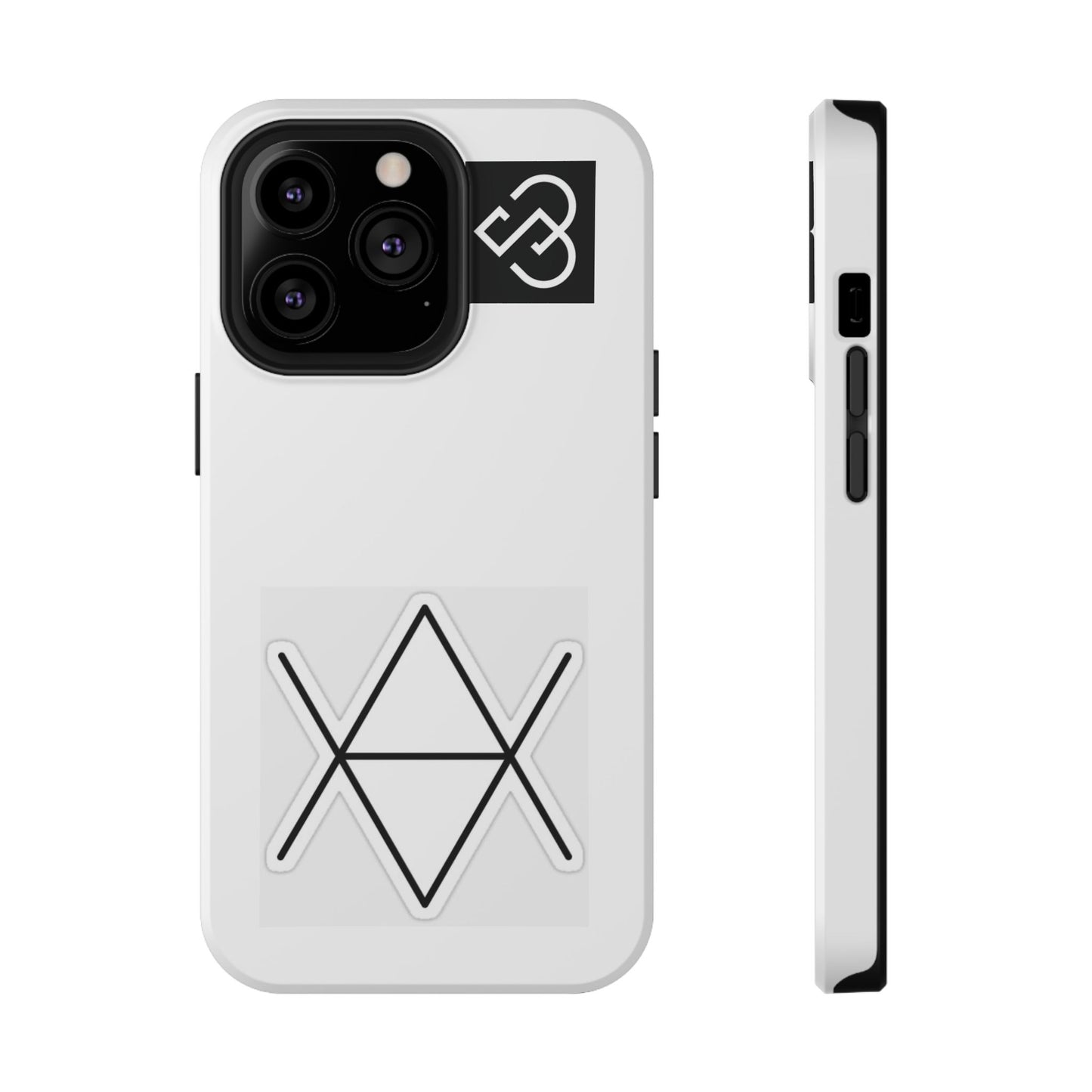 Impact-Resistant Phone Case — Geometric Monogram Design