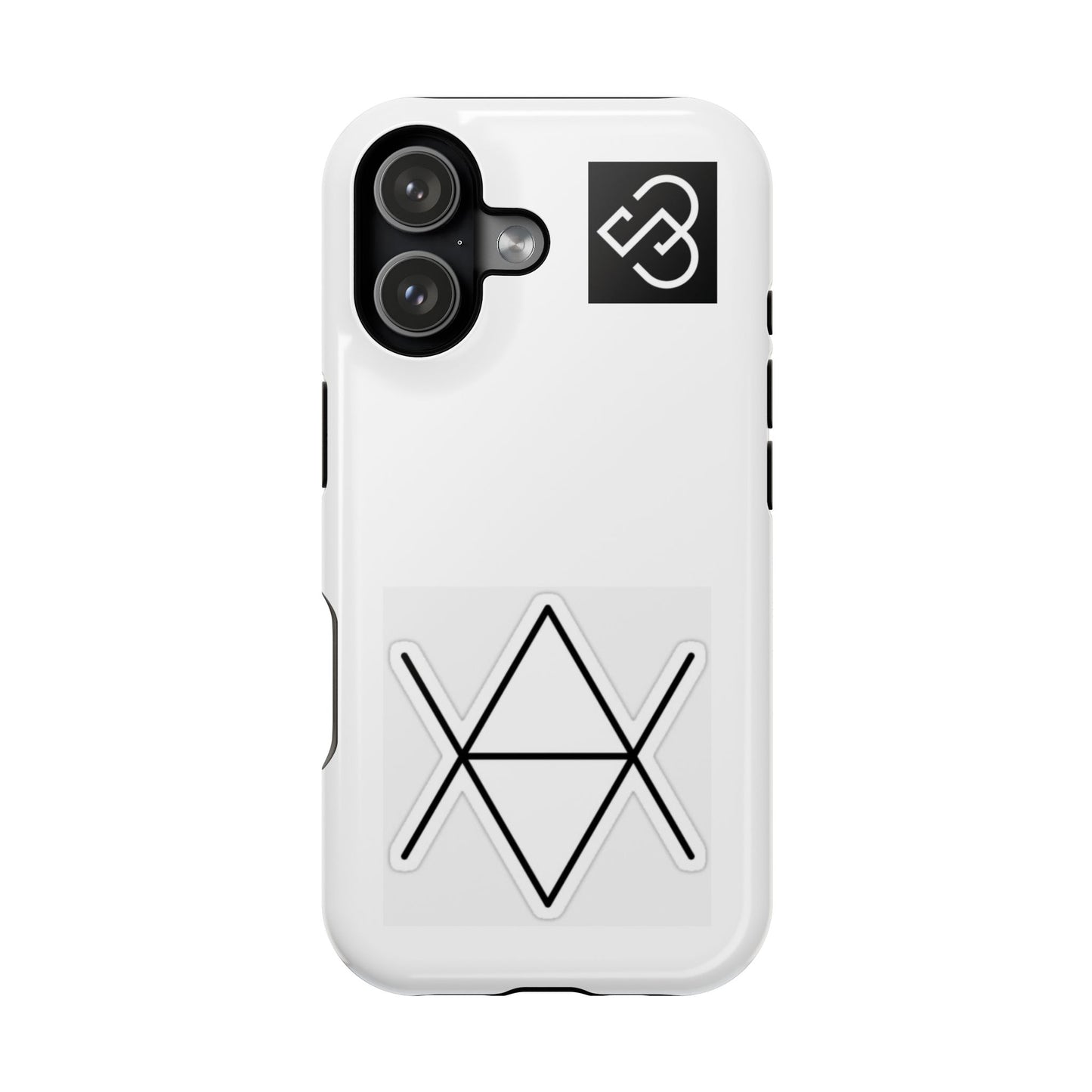 Impact-Resistant Phone Case — Geometric Monogram Design