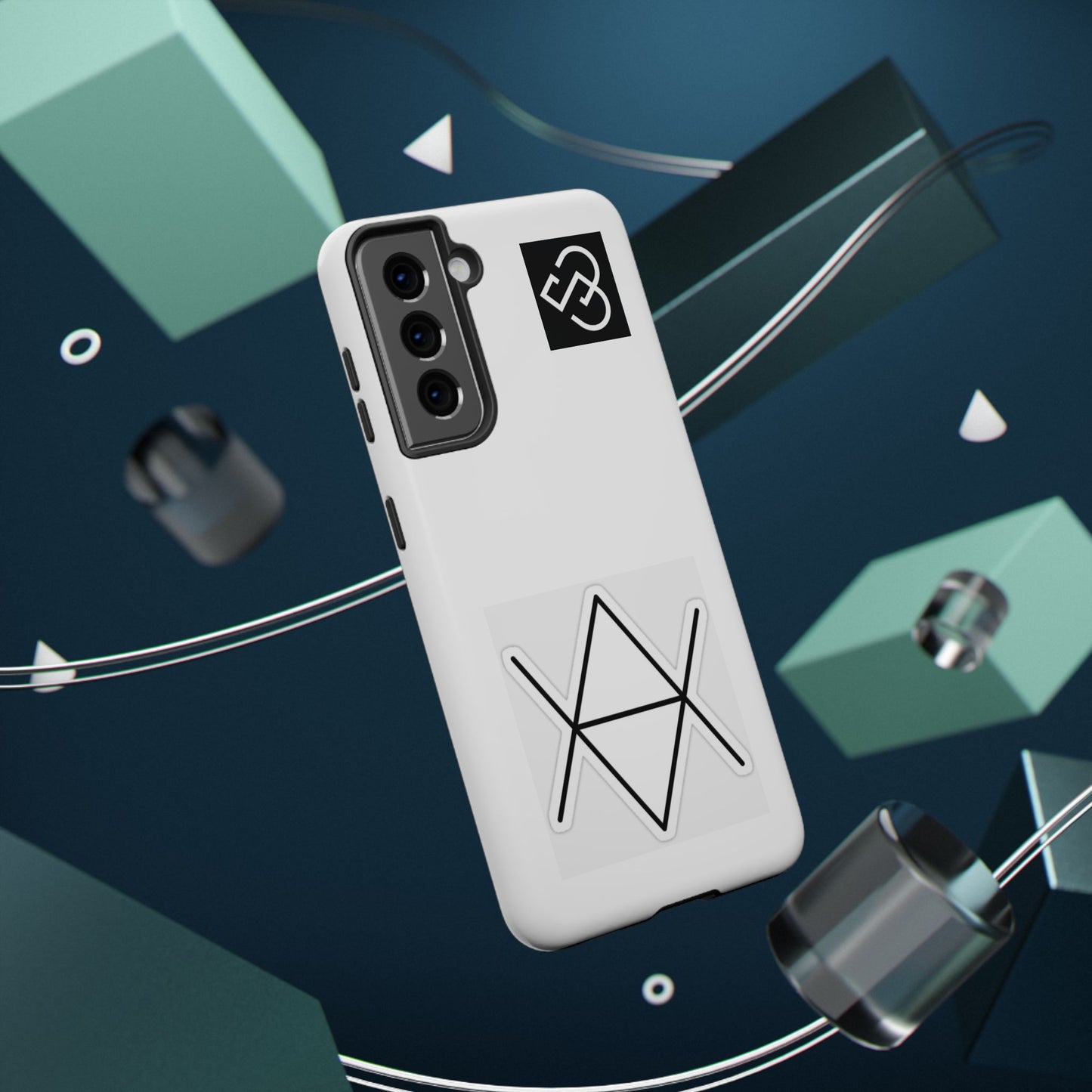 Impact-Resistant Phone Case — Geometric Monogram Design