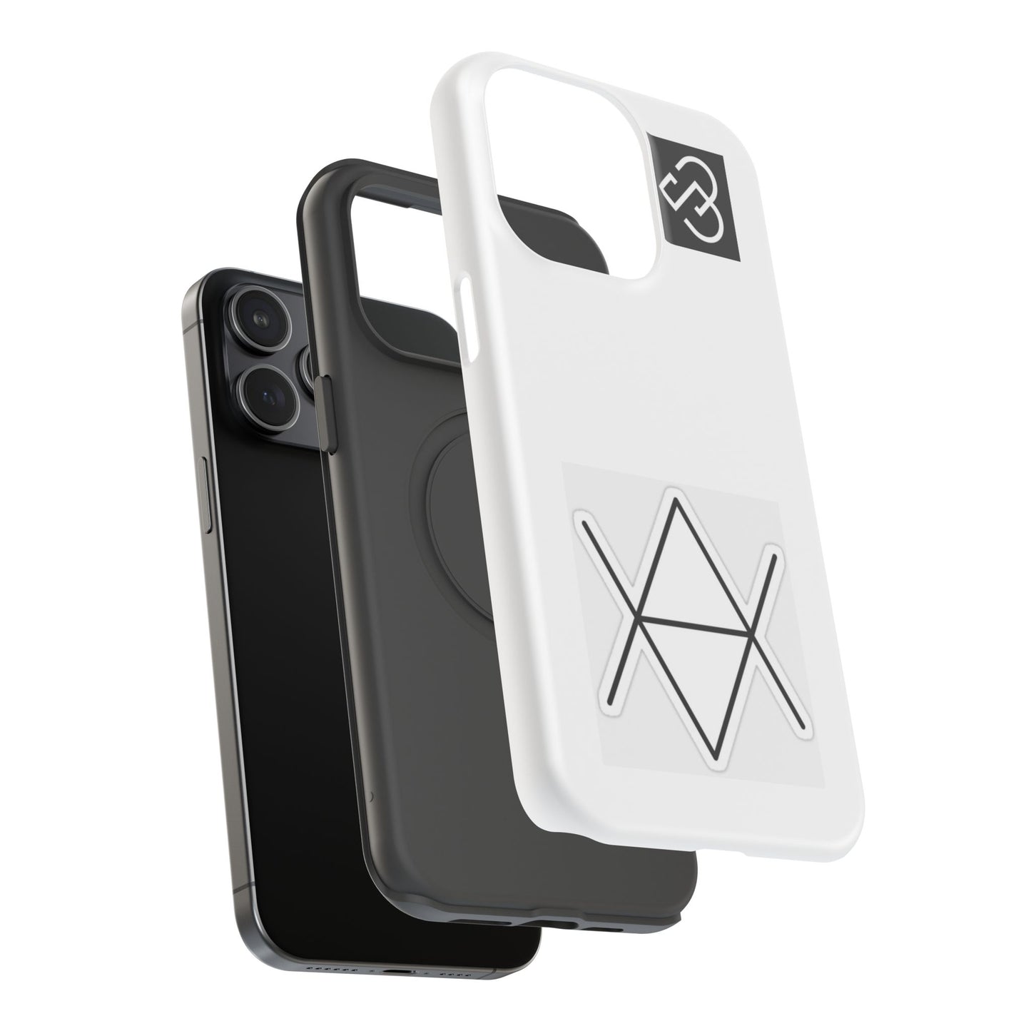 Impact-Resistant Phone Case — Geometric Monogram Design