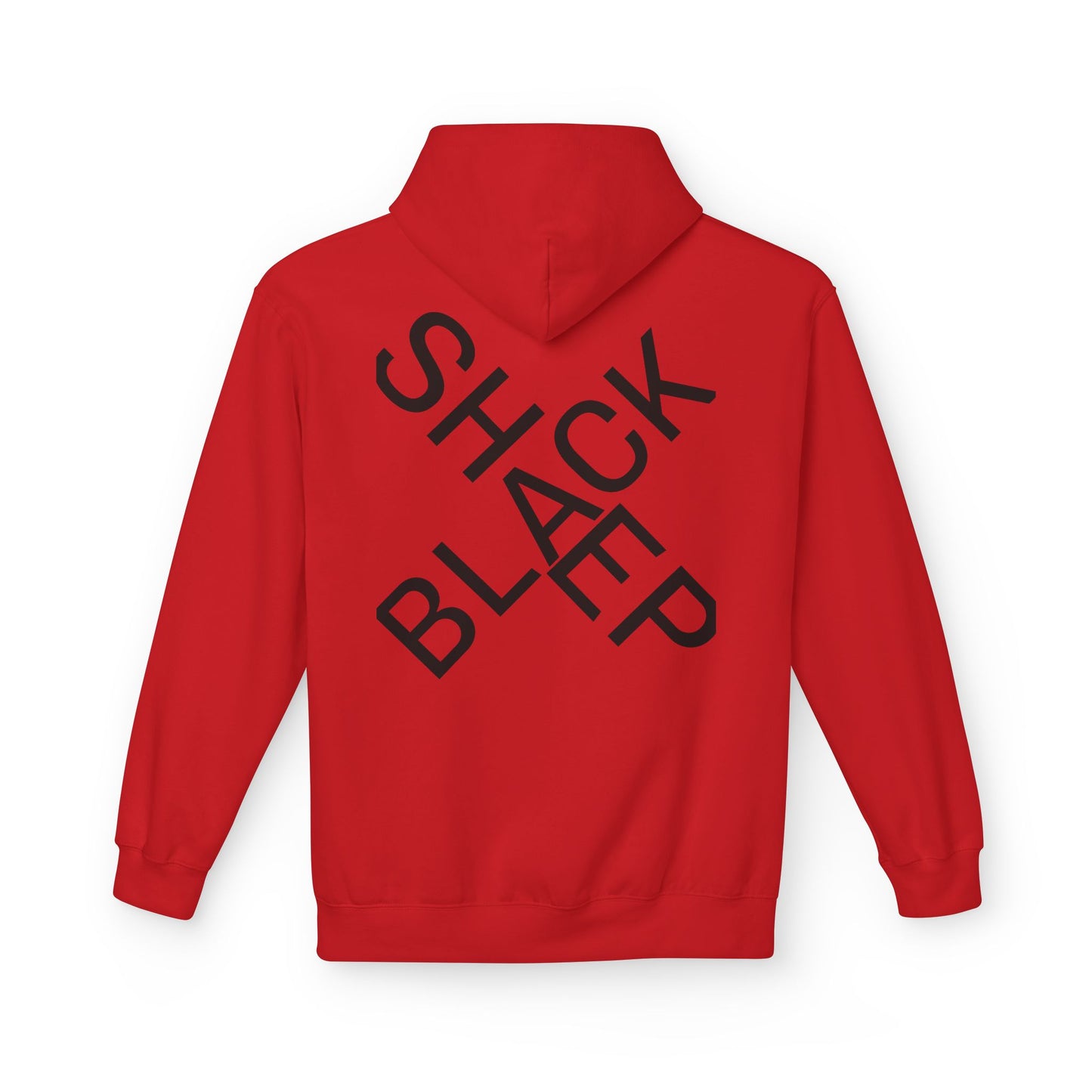 Black Sheep Graphic Hoodie — Bold Diagonal Text & Logo Pattern