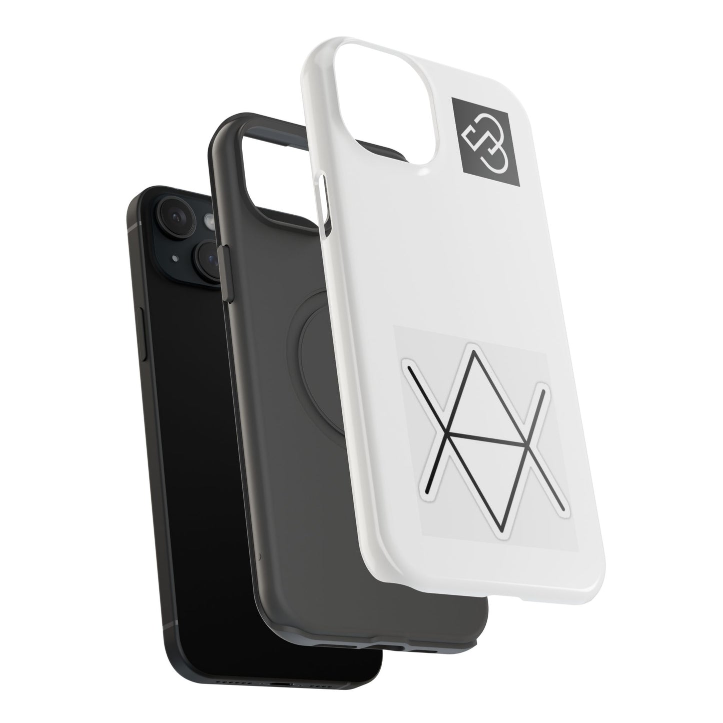 Impact-Resistant Phone Case — Geometric Monogram Design