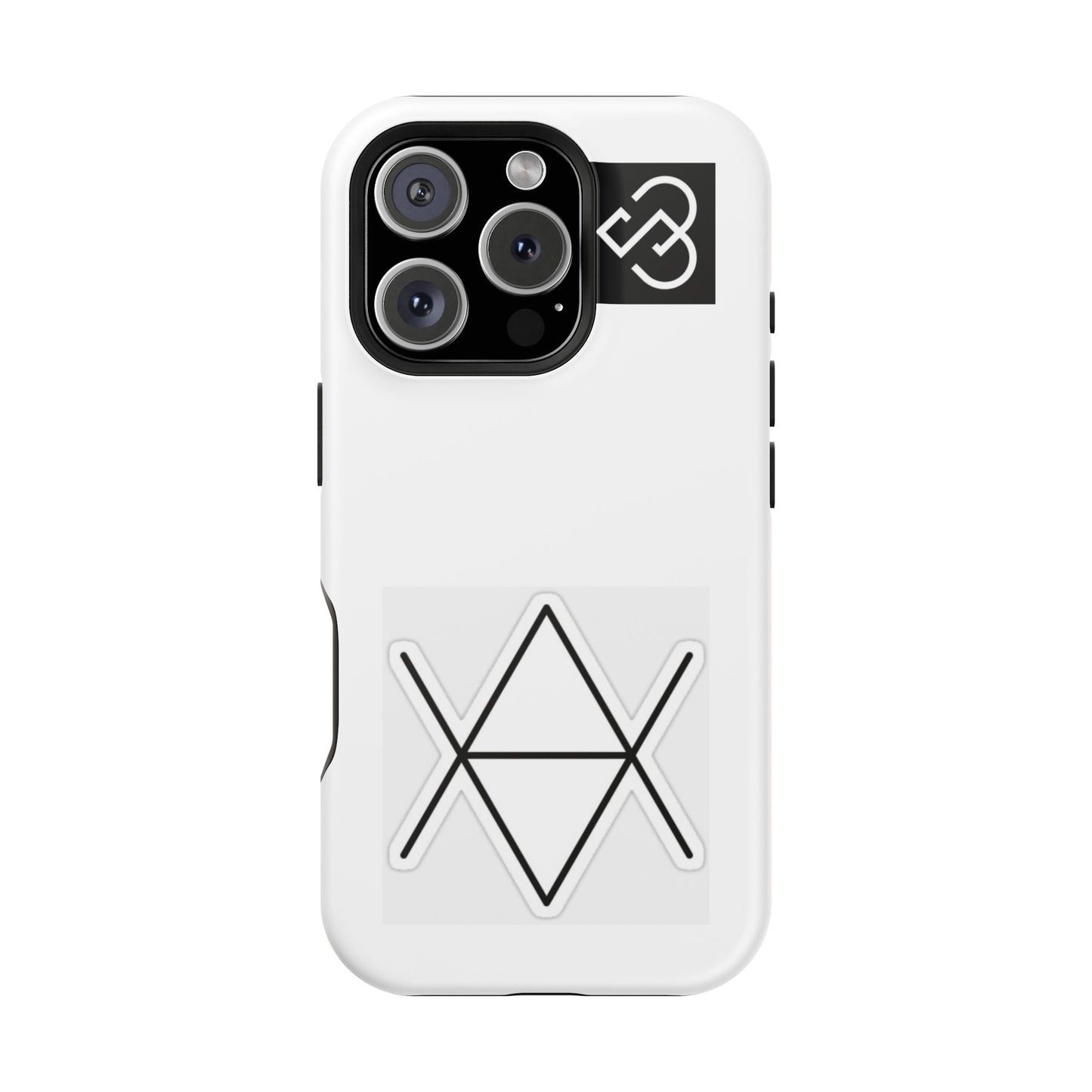 Impact-Resistant Phone Case — Geometric Monogram Design