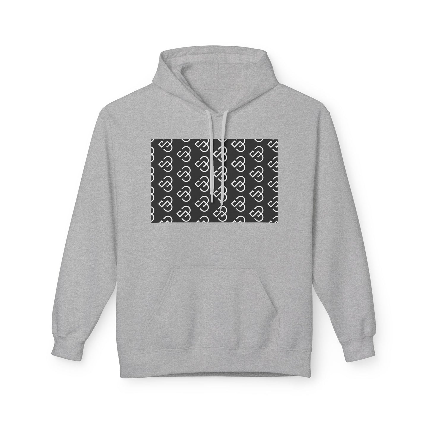 Black Sheep Graphic Hoodie — Bold Diagonal Text & Logo Pattern