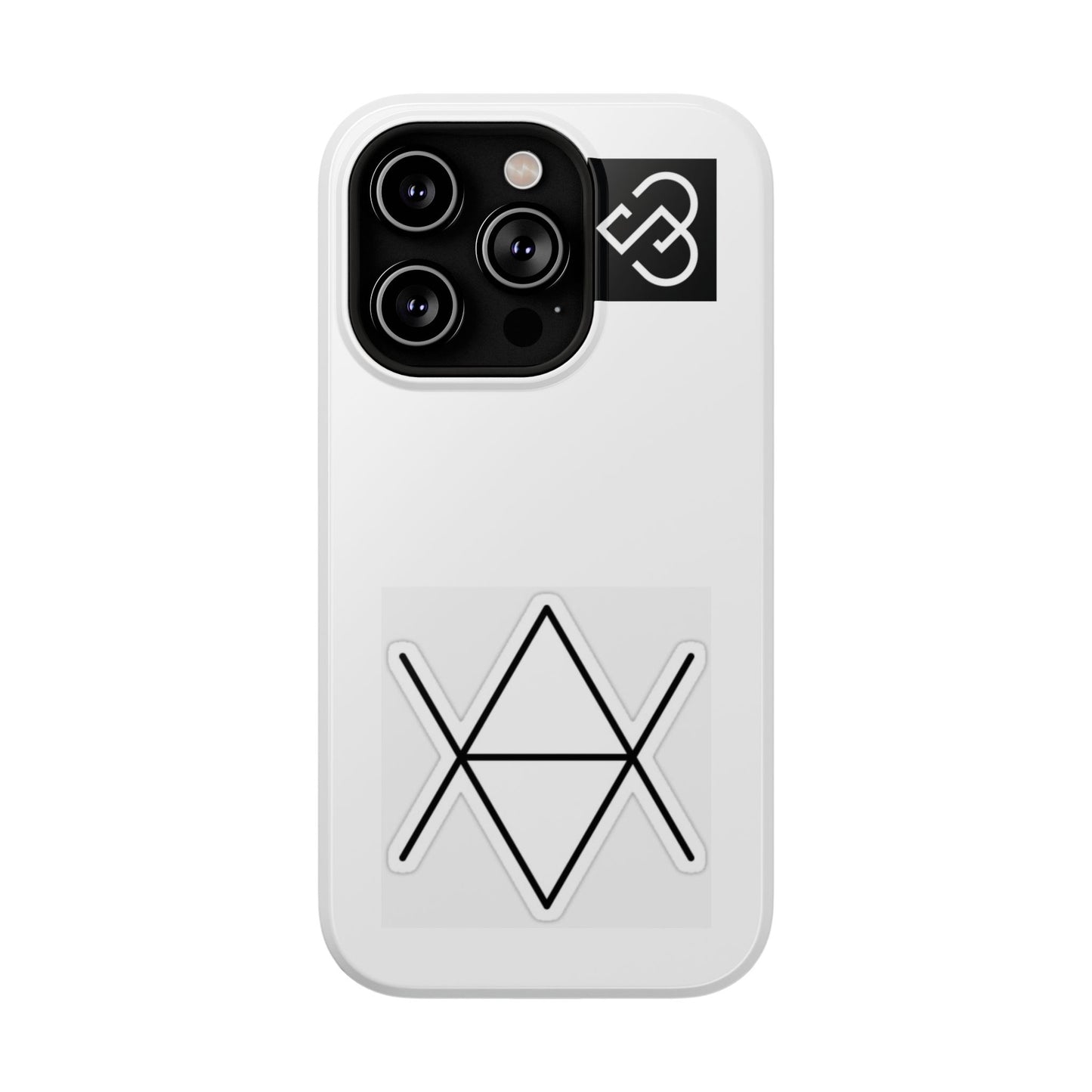 Impact-Resistant Phone Case — Geometric Monogram Design