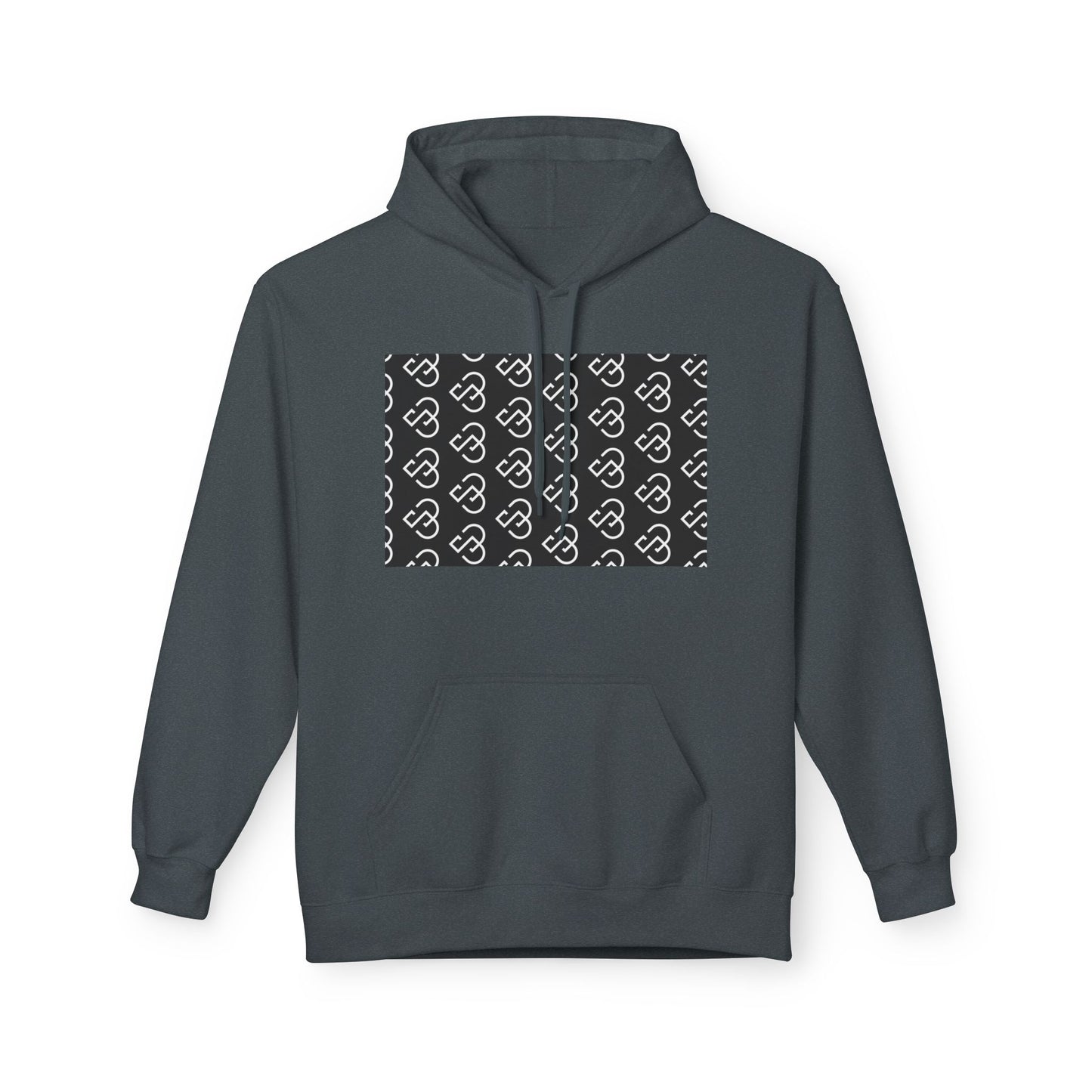 Black Sheep Graphic Hoodie — Bold Diagonal Text & Logo Pattern