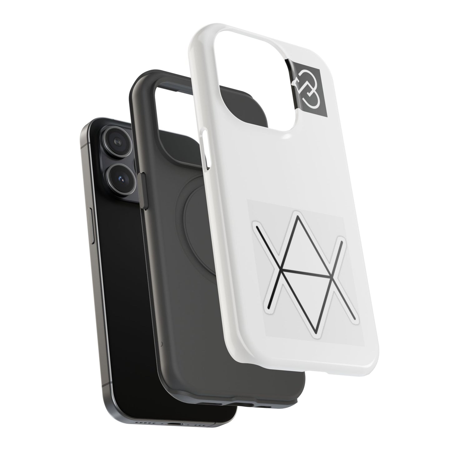 Impact-Resistant Phone Case — Geometric Monogram Design