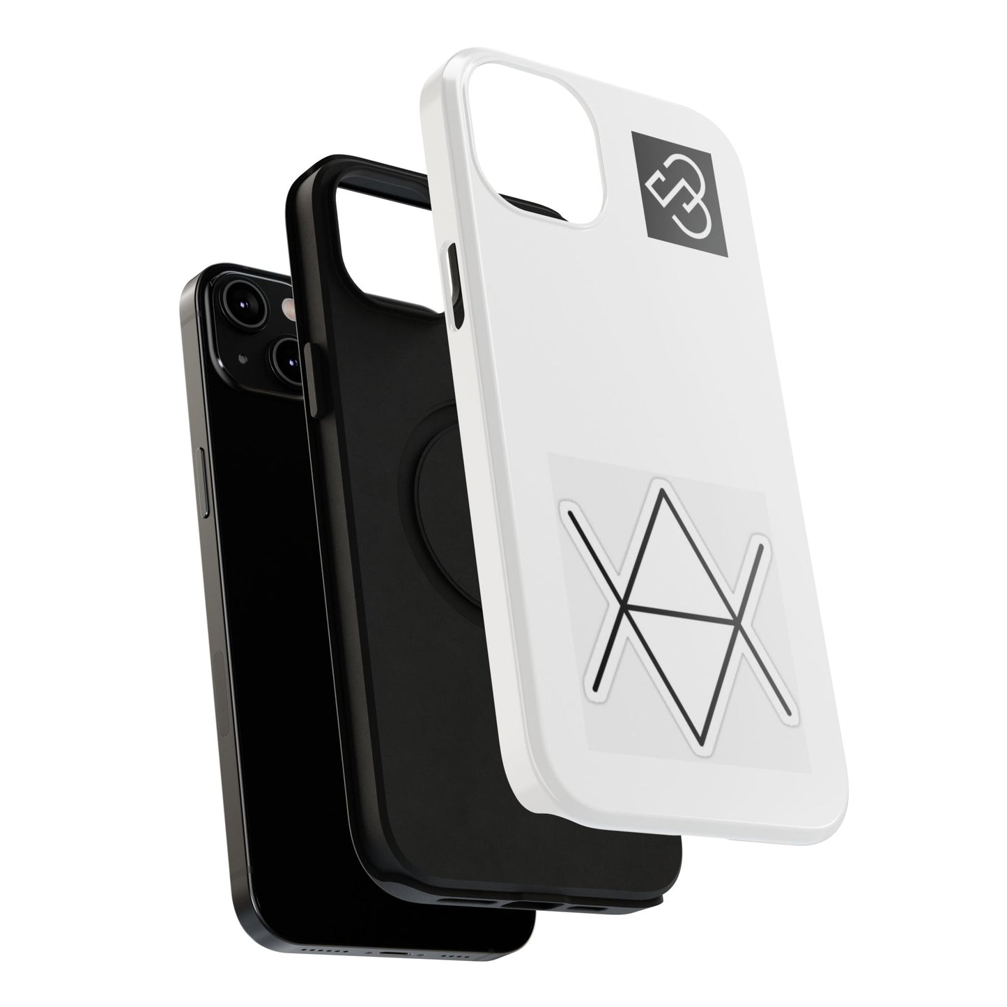 Impact-Resistant Phone Case — Geometric Monogram Design