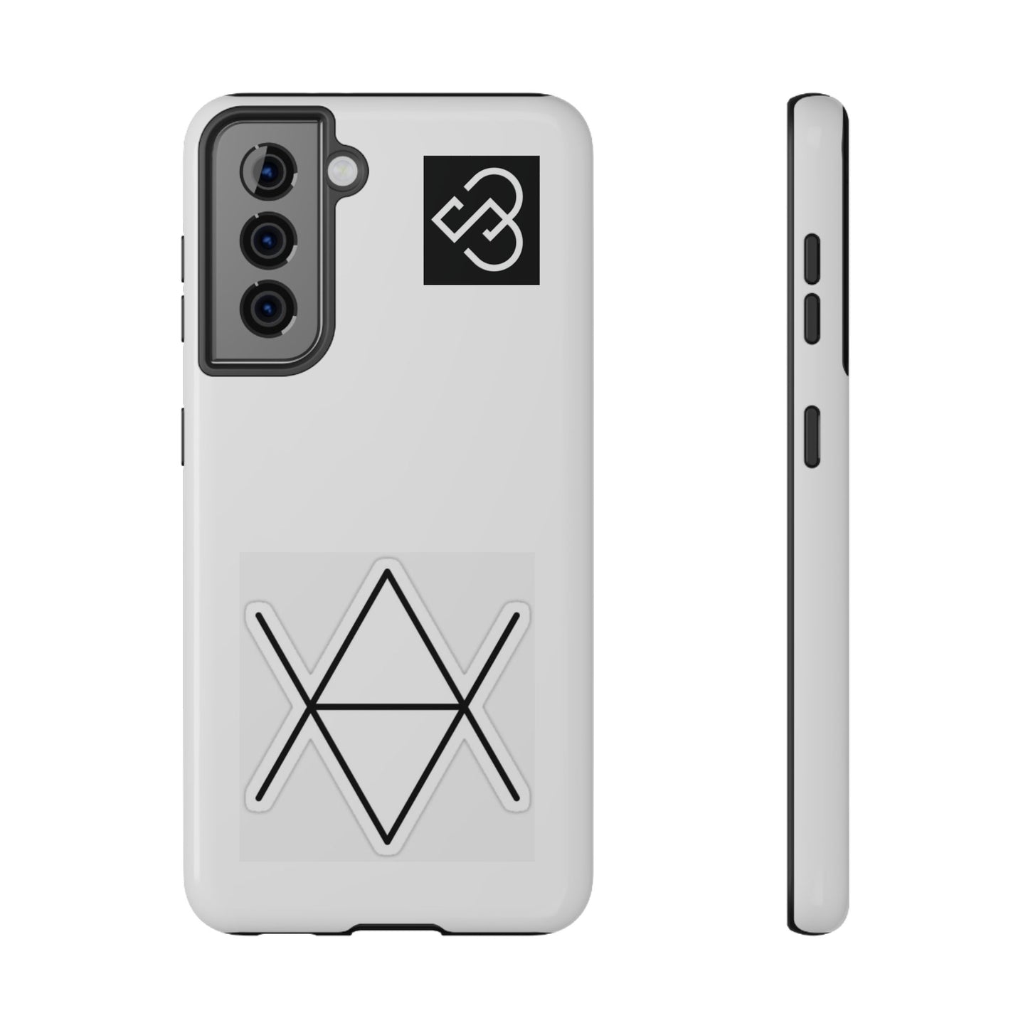 Impact-Resistant Phone Case — Geometric Monogram Design