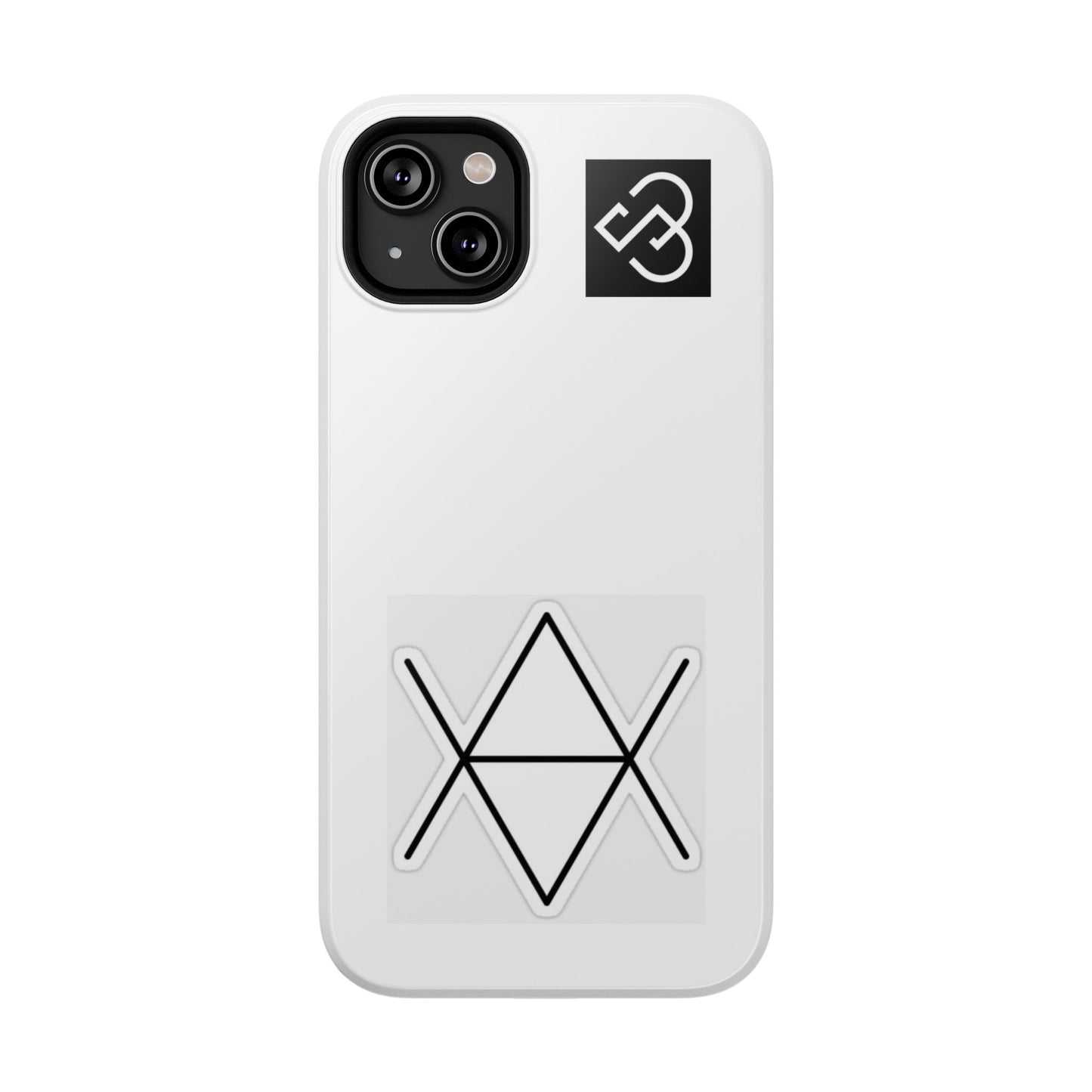 Impact-Resistant Phone Case — Geometric Monogram Design