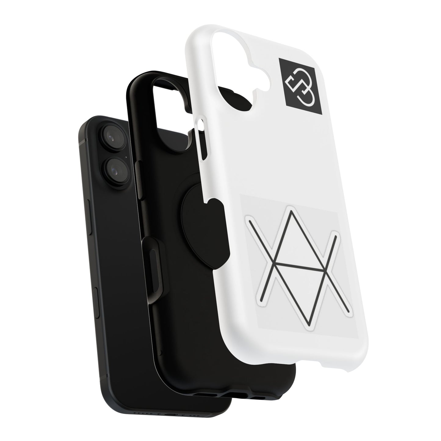 Impact-Resistant Phone Case — Geometric Monogram Design
