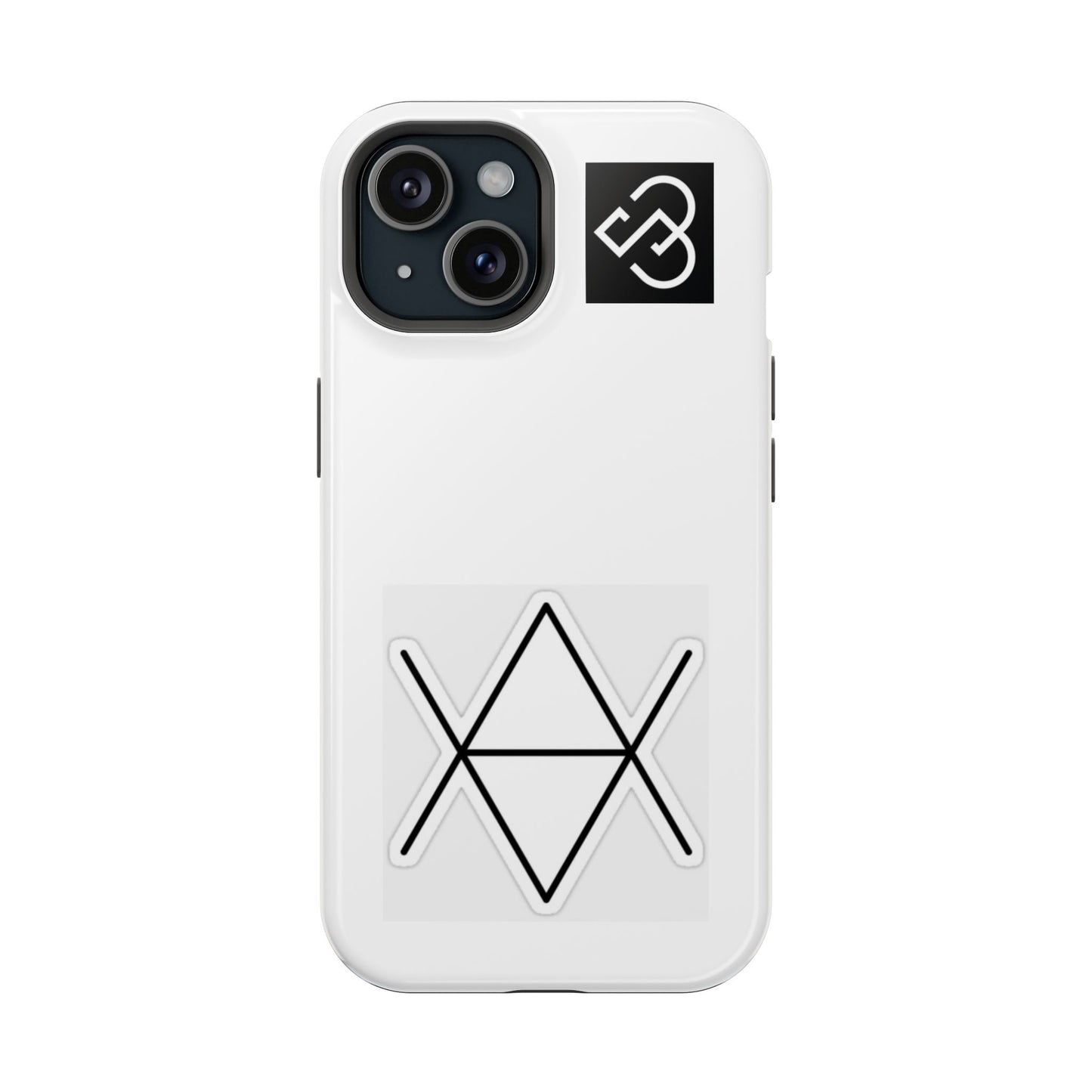 Impact-Resistant Phone Case — Geometric Monogram Design