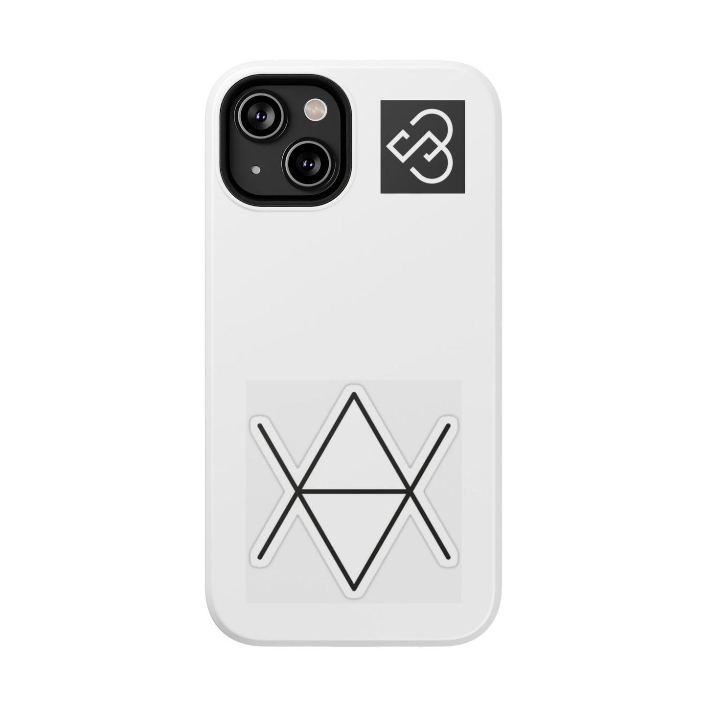 Impact-Resistant Phone Case — Geometric Monogram Design
