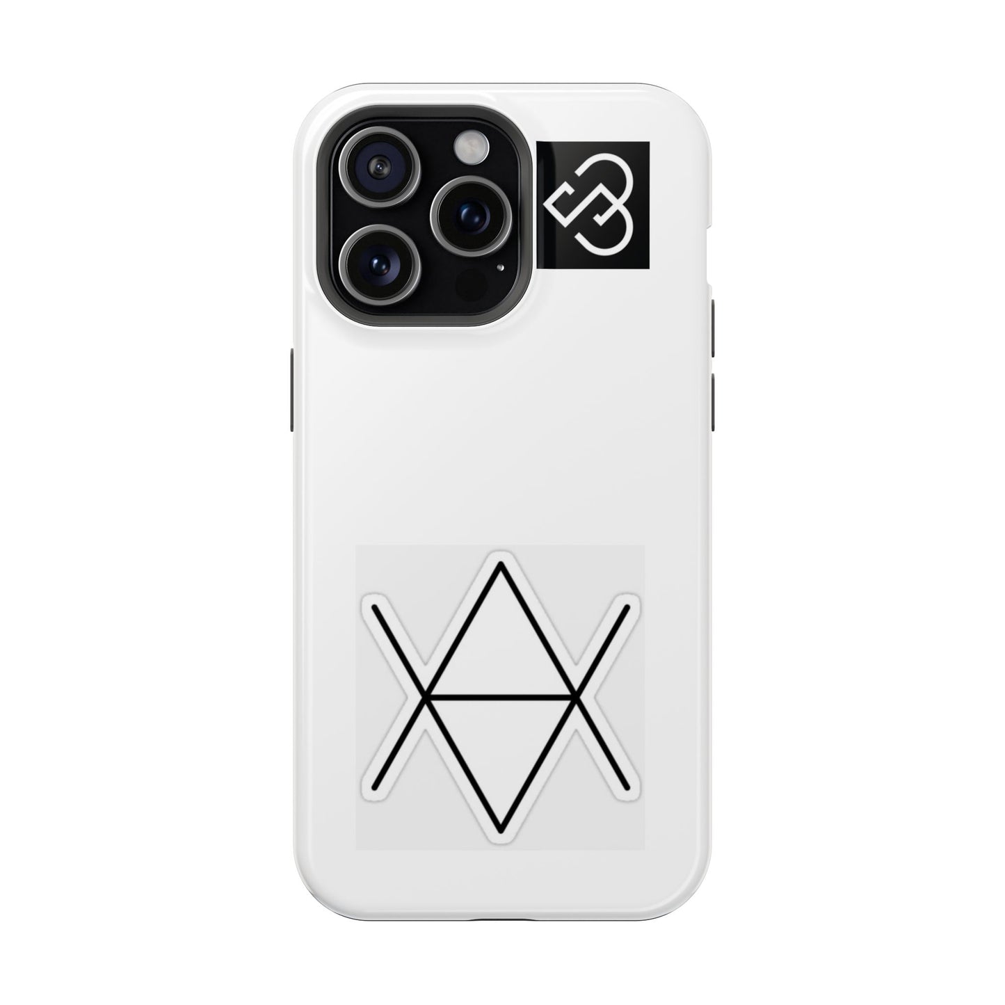 Impact-Resistant Phone Case — Geometric Monogram Design