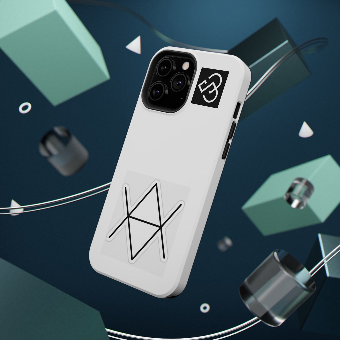 Impact-Resistant Phone Case — Geometric Monogram Design