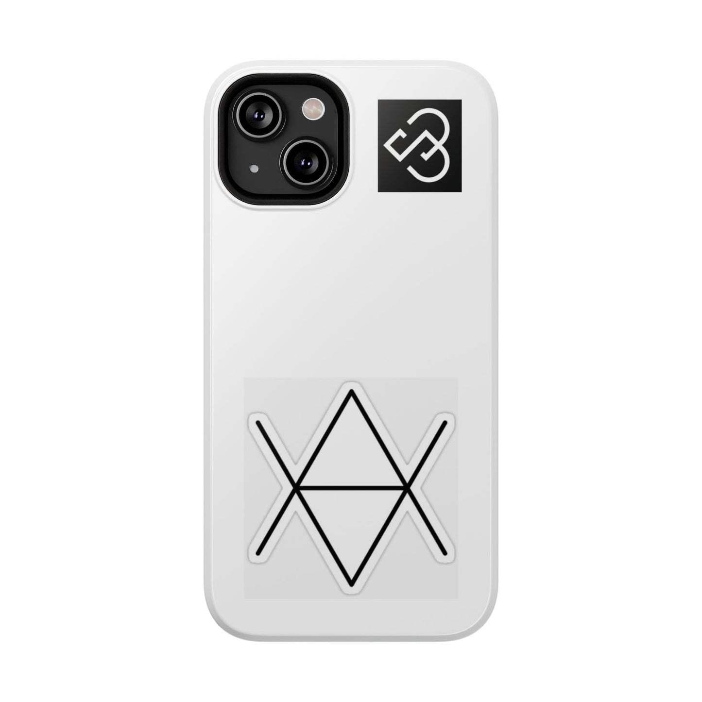 Impact-Resistant Phone Case — Geometric Monogram Design