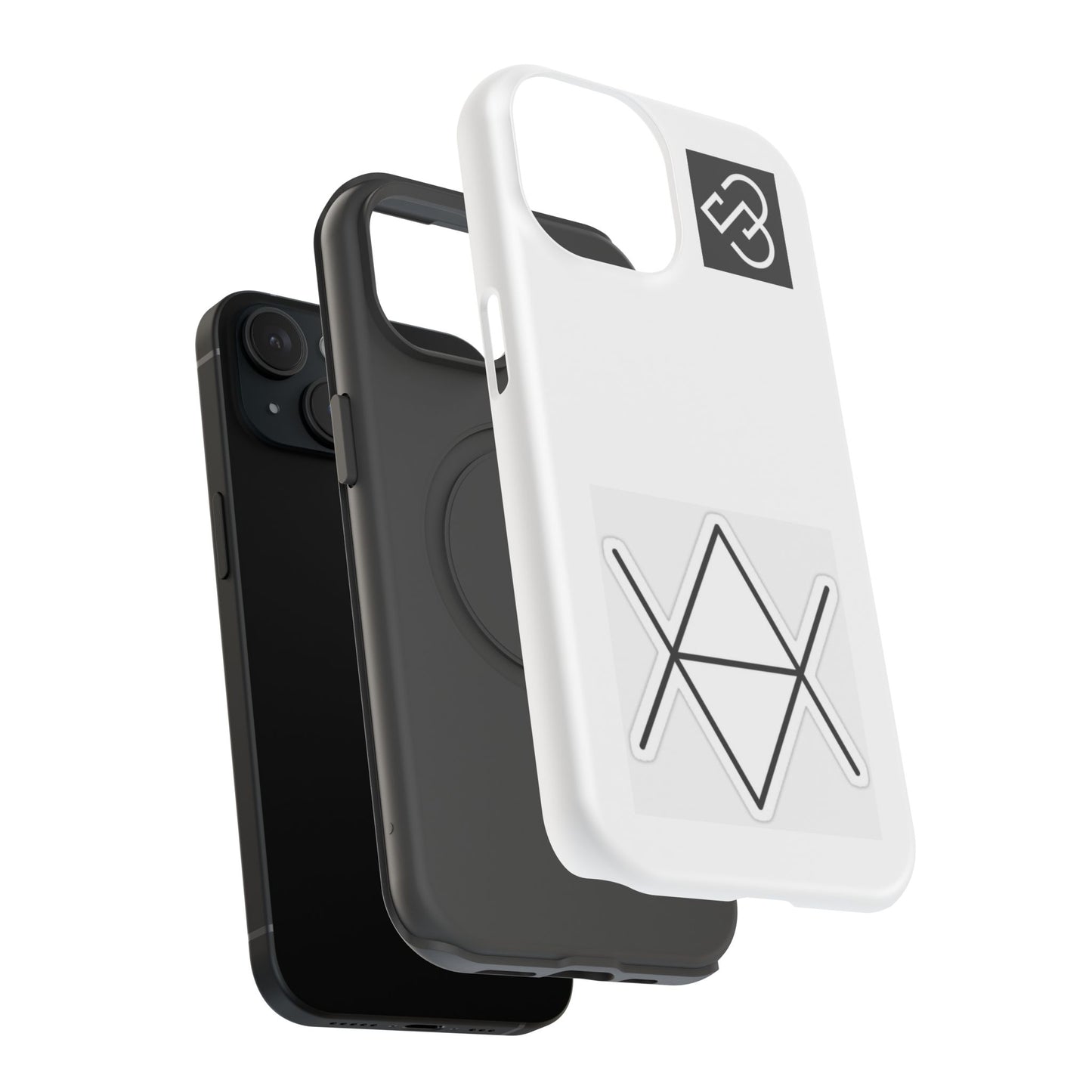 Impact-Resistant Phone Case — Geometric Monogram Design