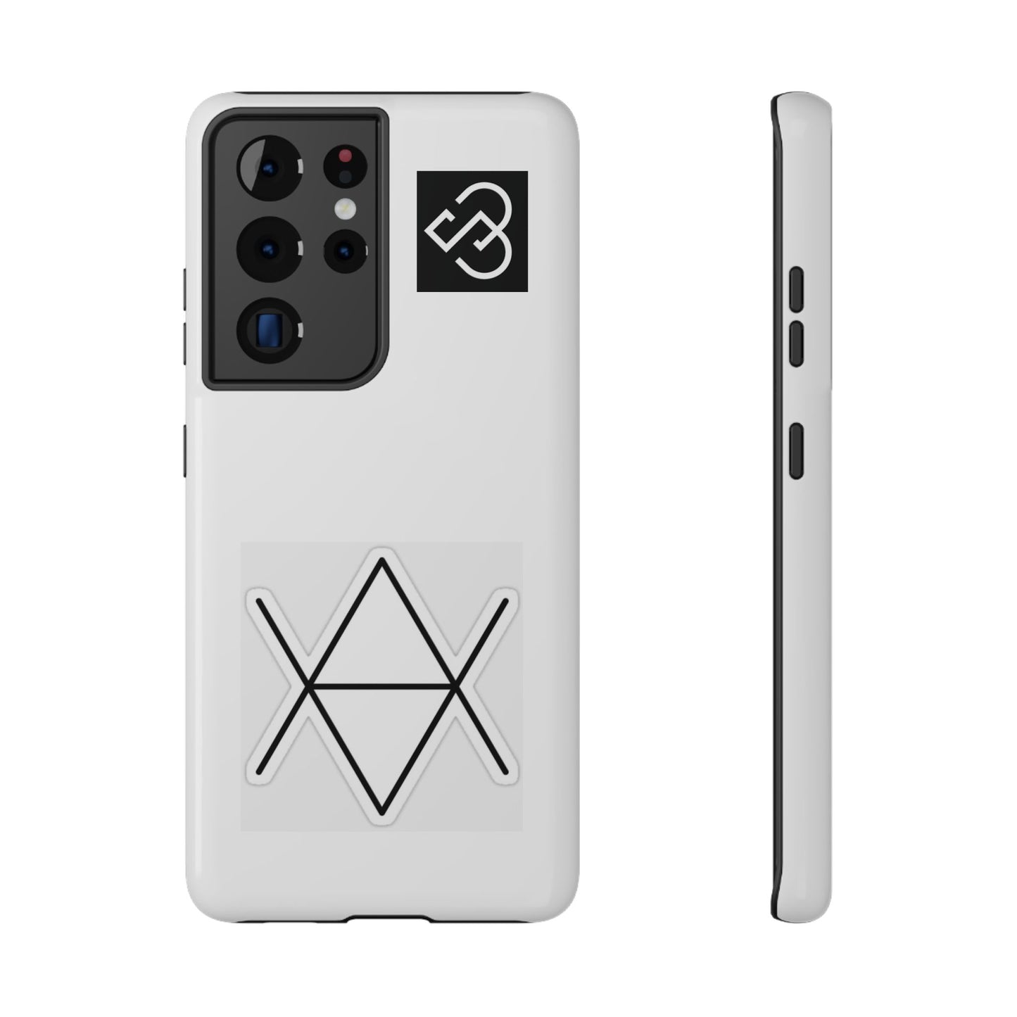 Impact-Resistant Phone Case — Geometric Monogram Design