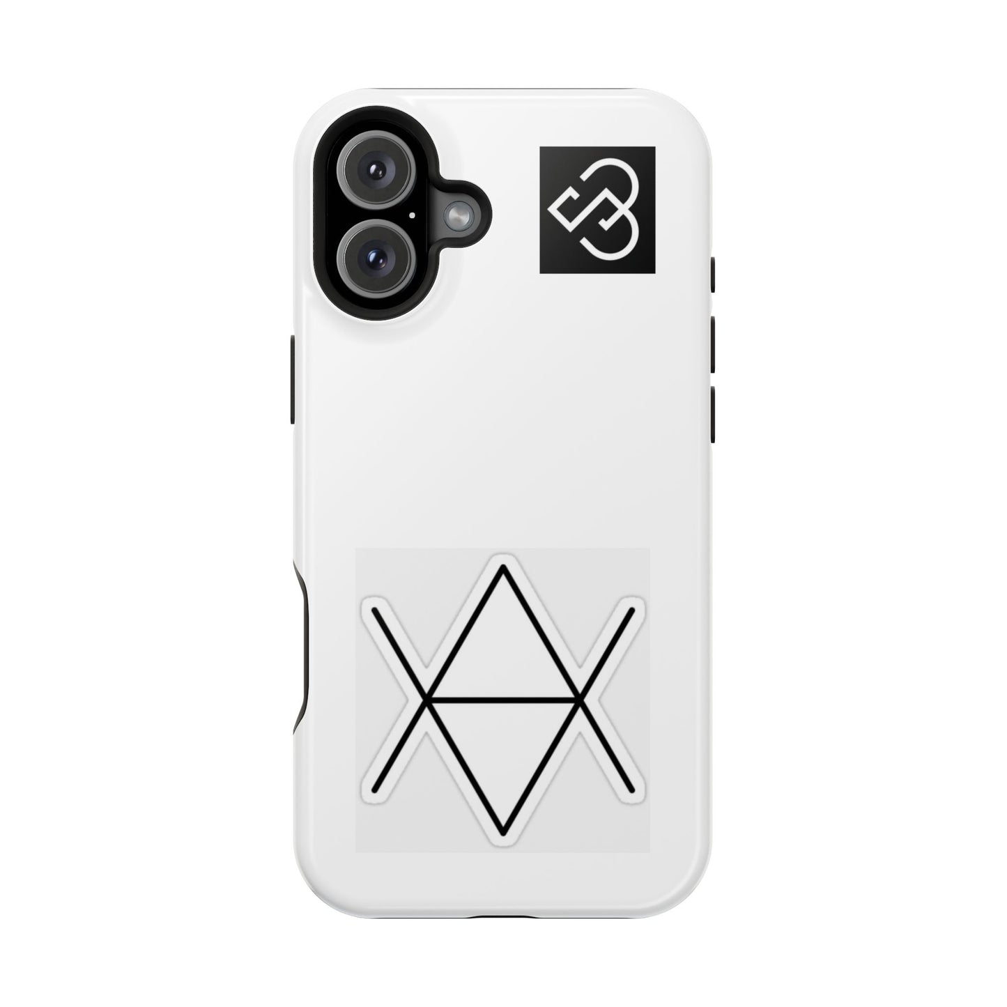 Impact-Resistant Phone Case — Geometric Monogram Design