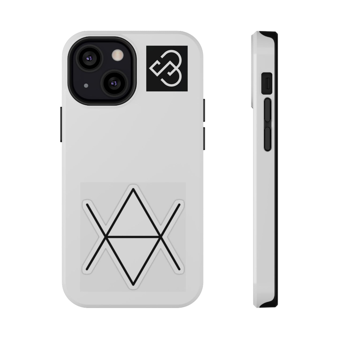 Impact-Resistant Phone Case — Geometric Monogram Design