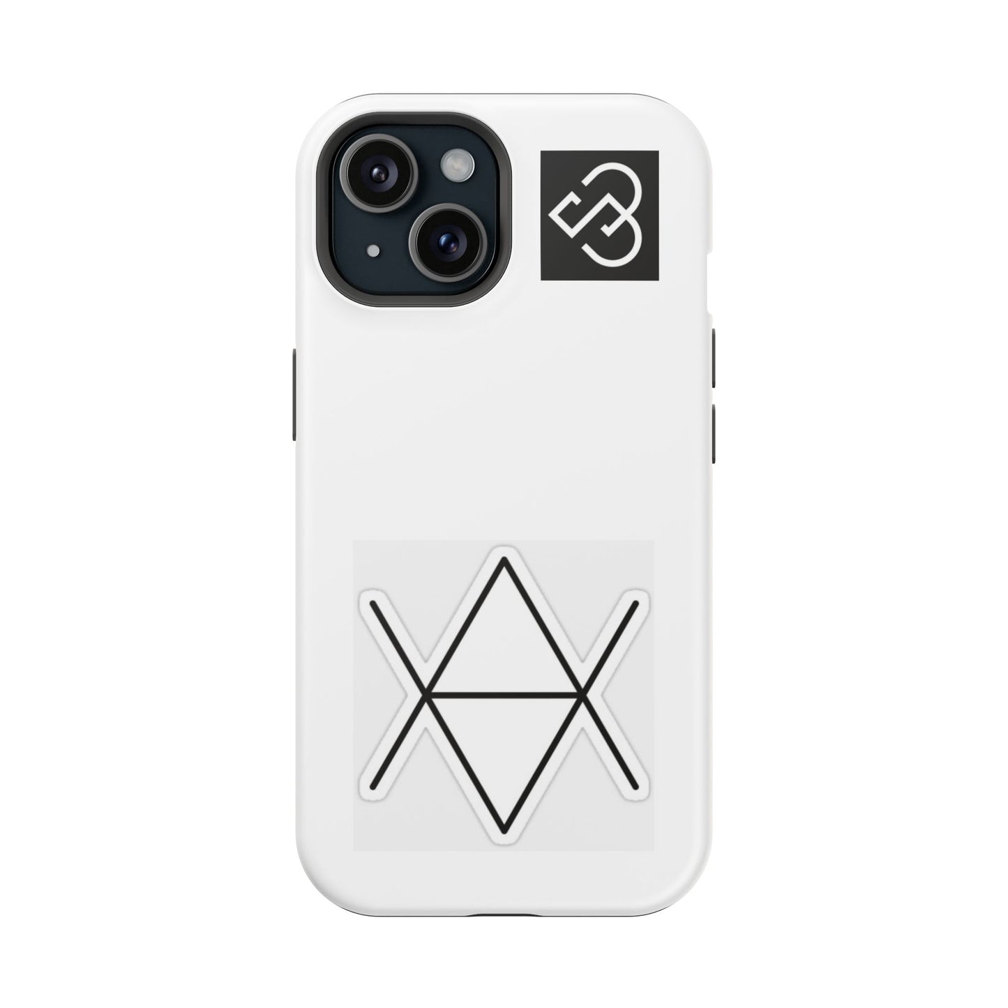 Impact-Resistant Phone Case — Geometric Monogram Design