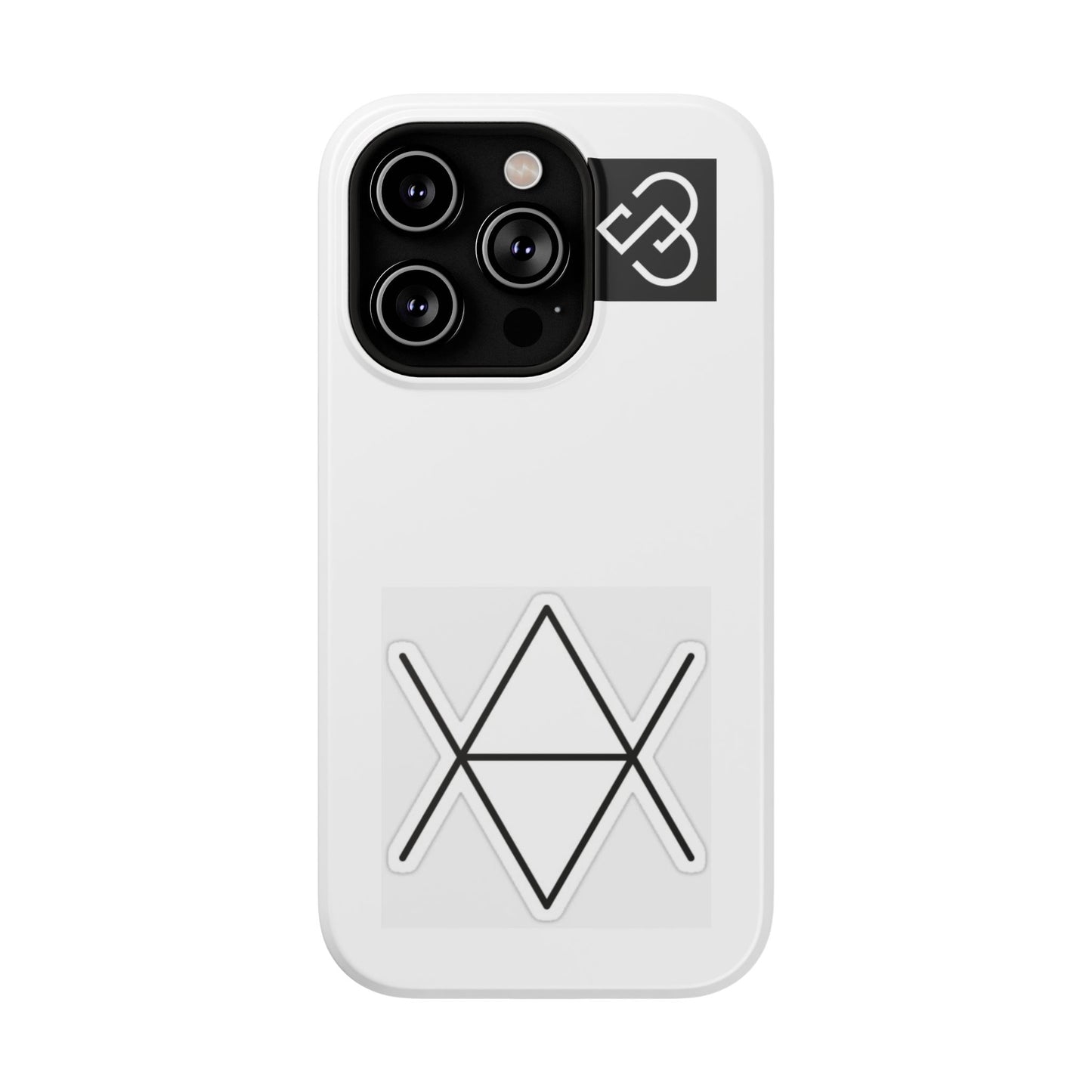Impact-Resistant Phone Case — Geometric Monogram Design