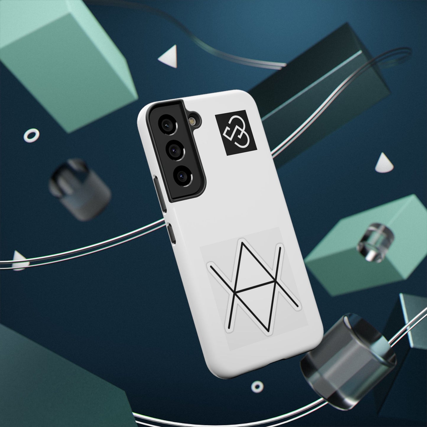 Impact-Resistant Phone Case — Geometric Monogram Design