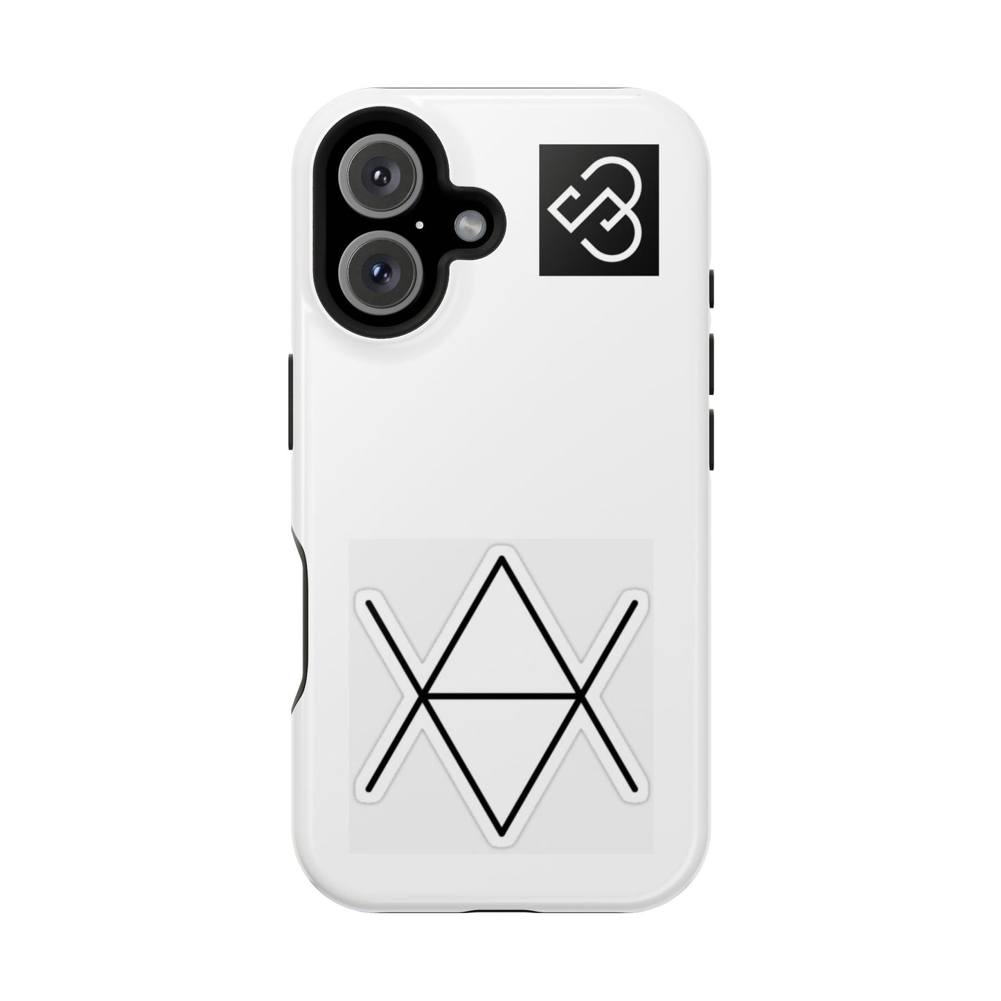 Impact-Resistant Phone Case — Geometric Monogram Design