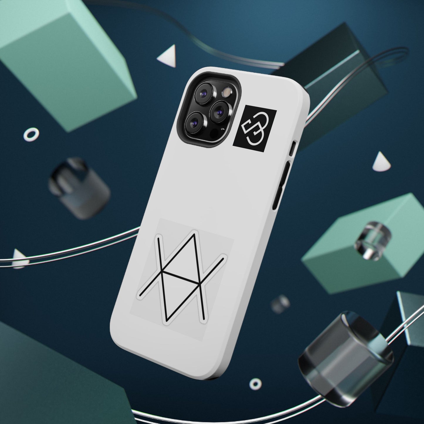 Impact-Resistant Phone Case — Geometric Monogram Design