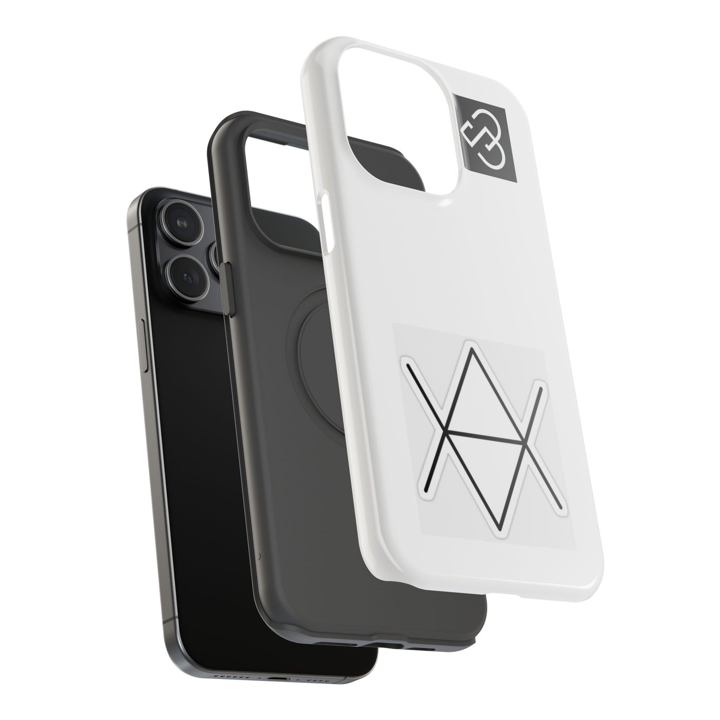 Impact-Resistant Phone Case — Geometric Monogram Design