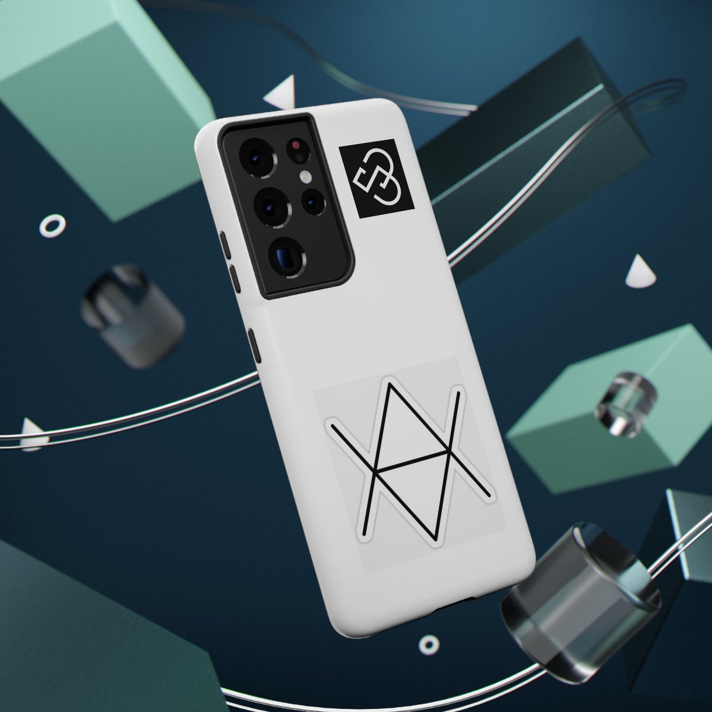 Impact-Resistant Phone Case — Geometric Monogram Design