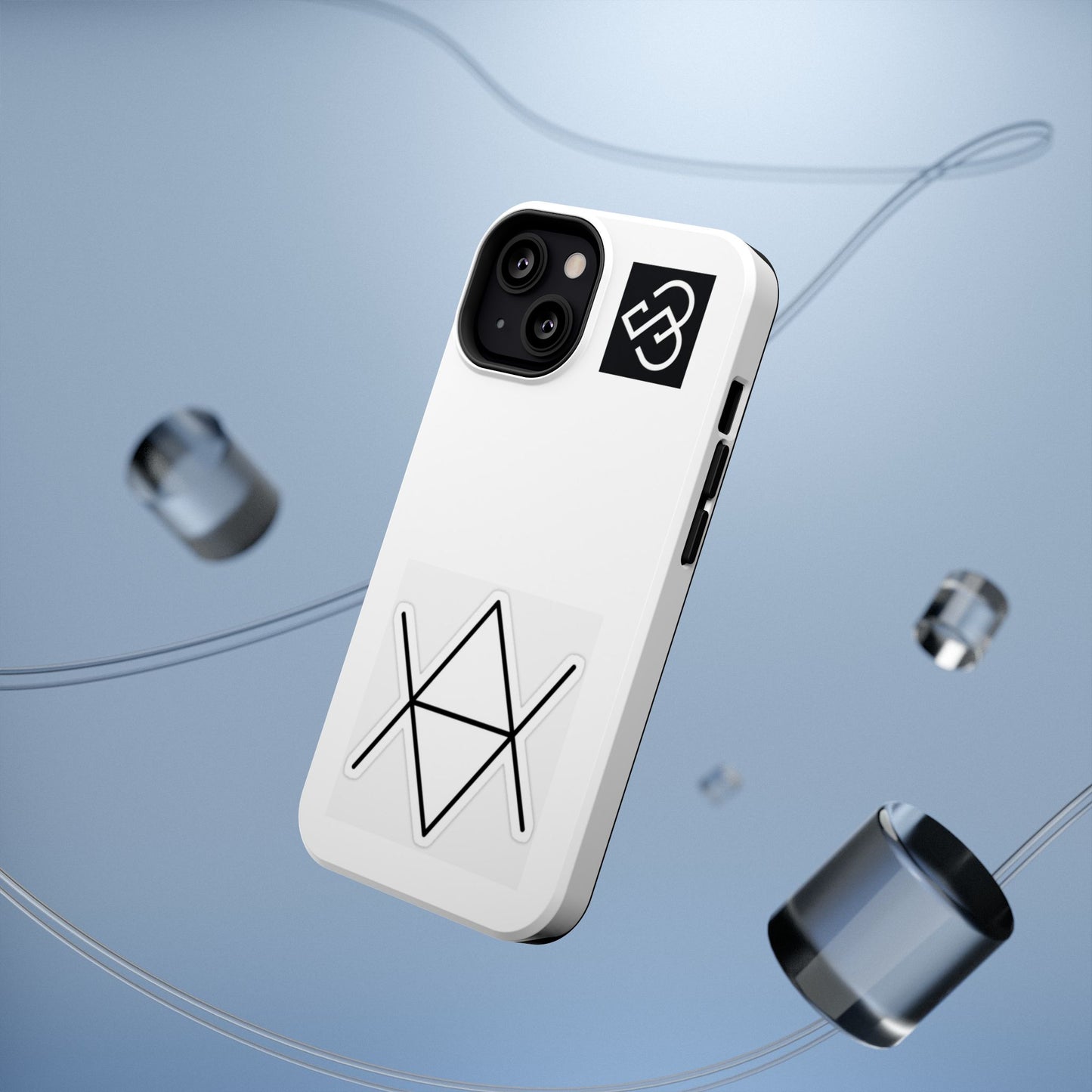 Impact-Resistant Phone Case — Geometric Monogram Design