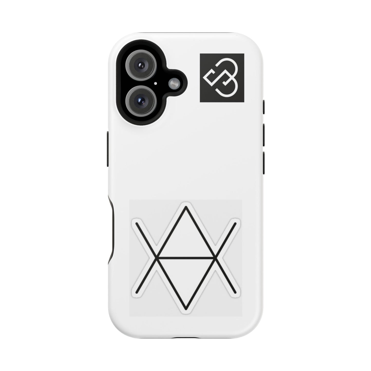 Impact-Resistant Phone Case — Geometric Monogram Design