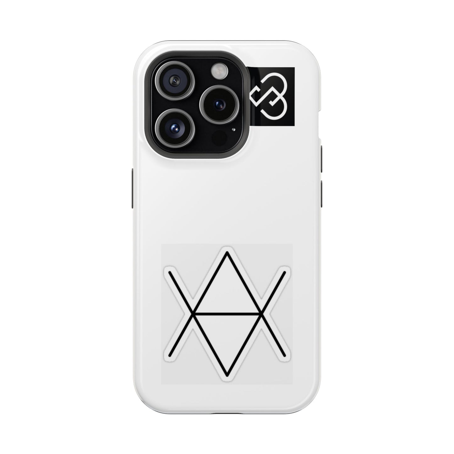 Impact-Resistant Phone Case — Geometric Monogram Design