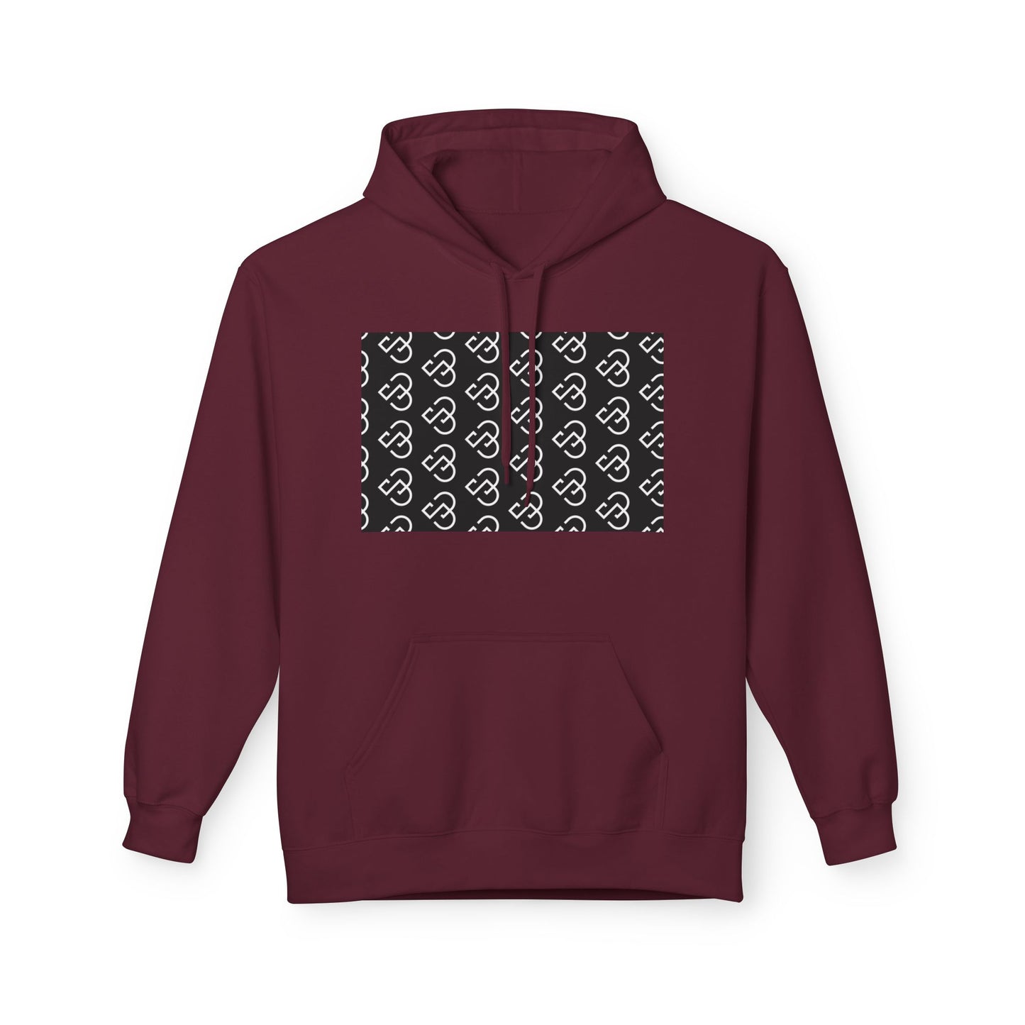 Black Sheep Graphic Hoodie — Bold Diagonal Text & Logo Pattern