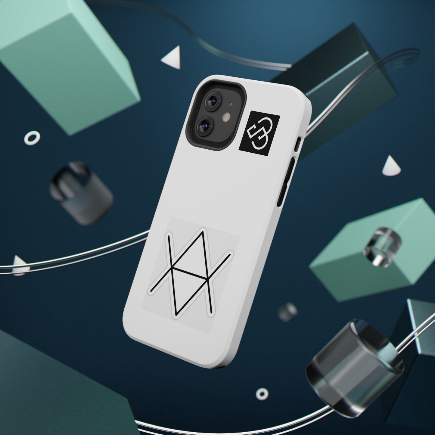 Impact-Resistant Phone Case — Geometric Monogram Design