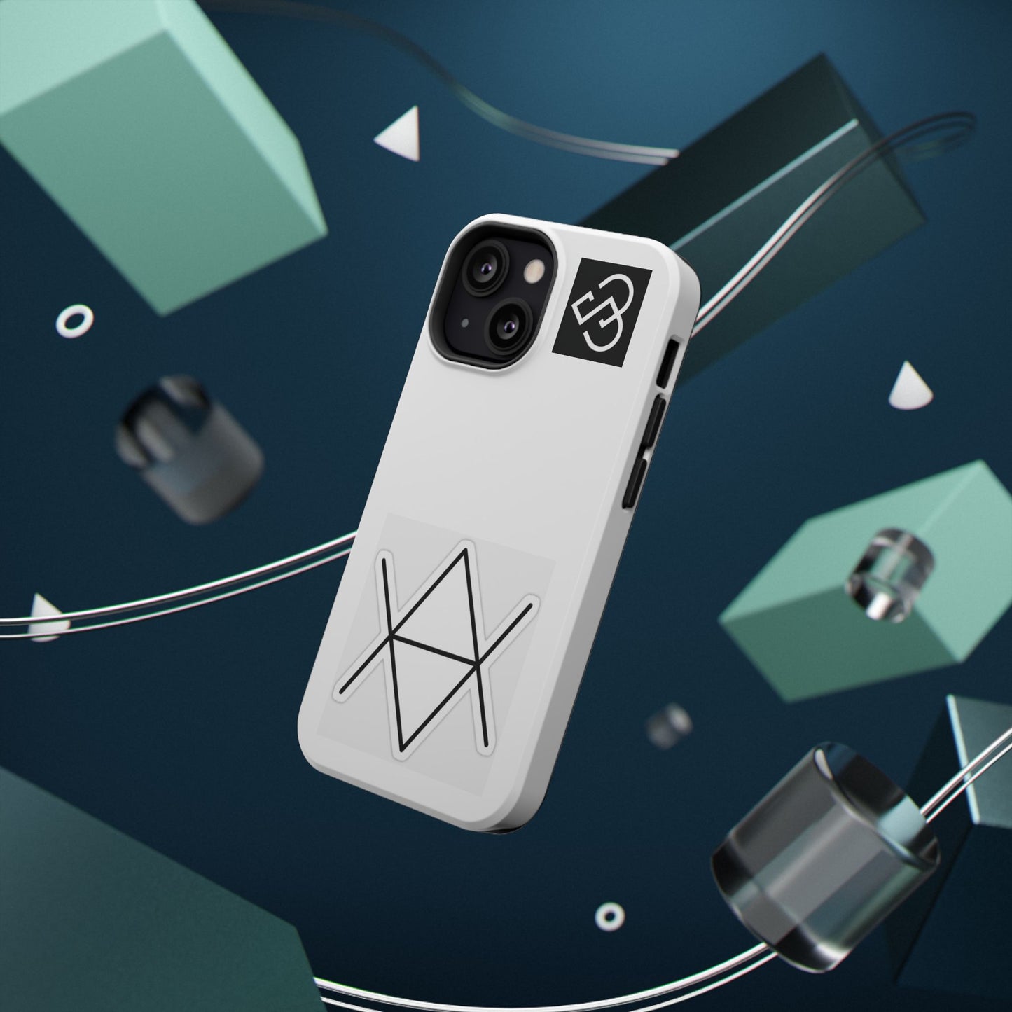 Impact-Resistant Phone Case — Geometric Monogram Design