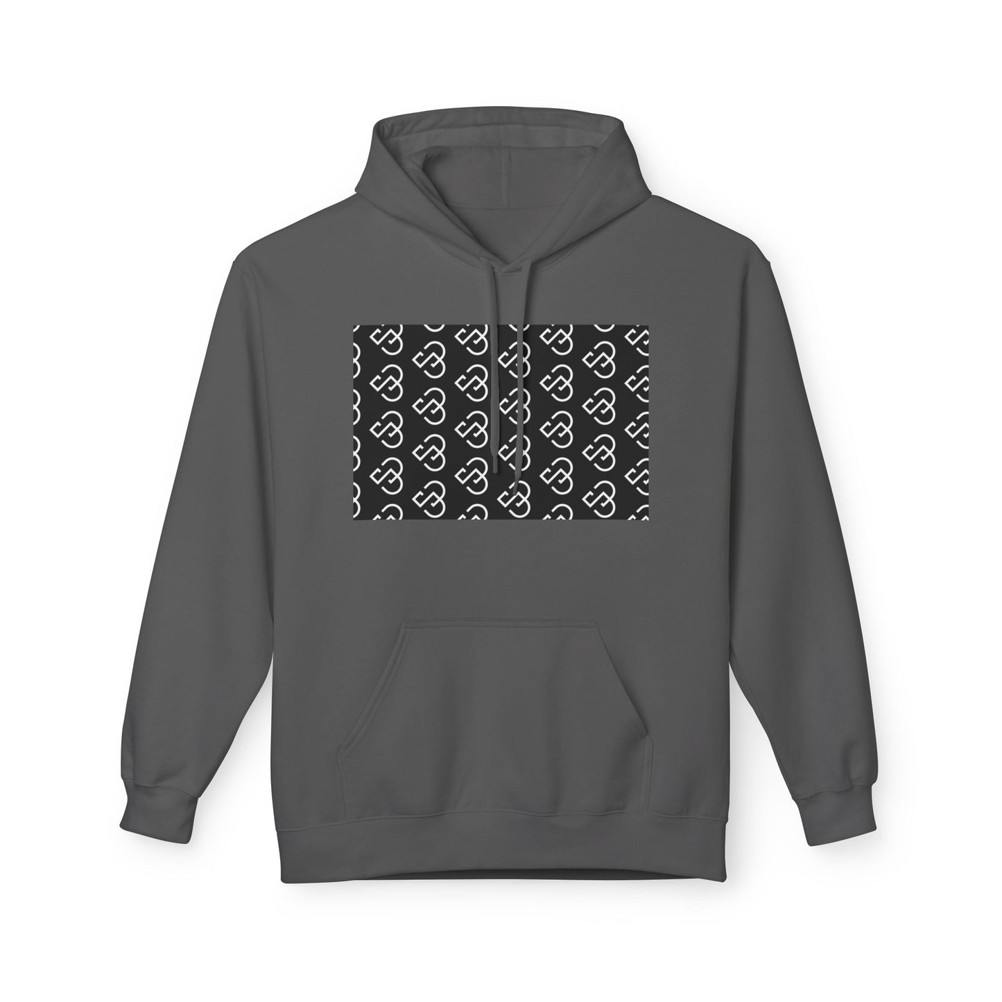 Black Sheep Graphic Hoodie — Bold Diagonal Text & Logo Pattern
