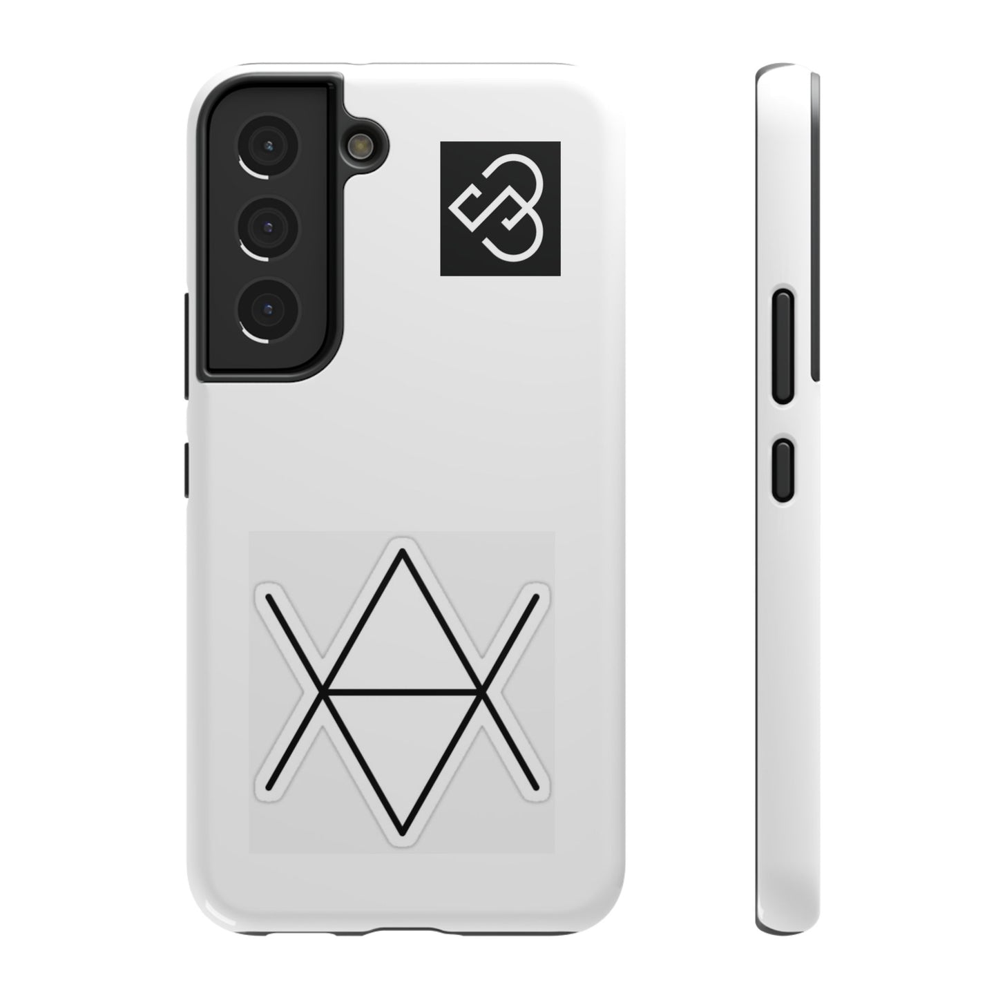 Impact-Resistant Phone Case — Geometric Monogram Design