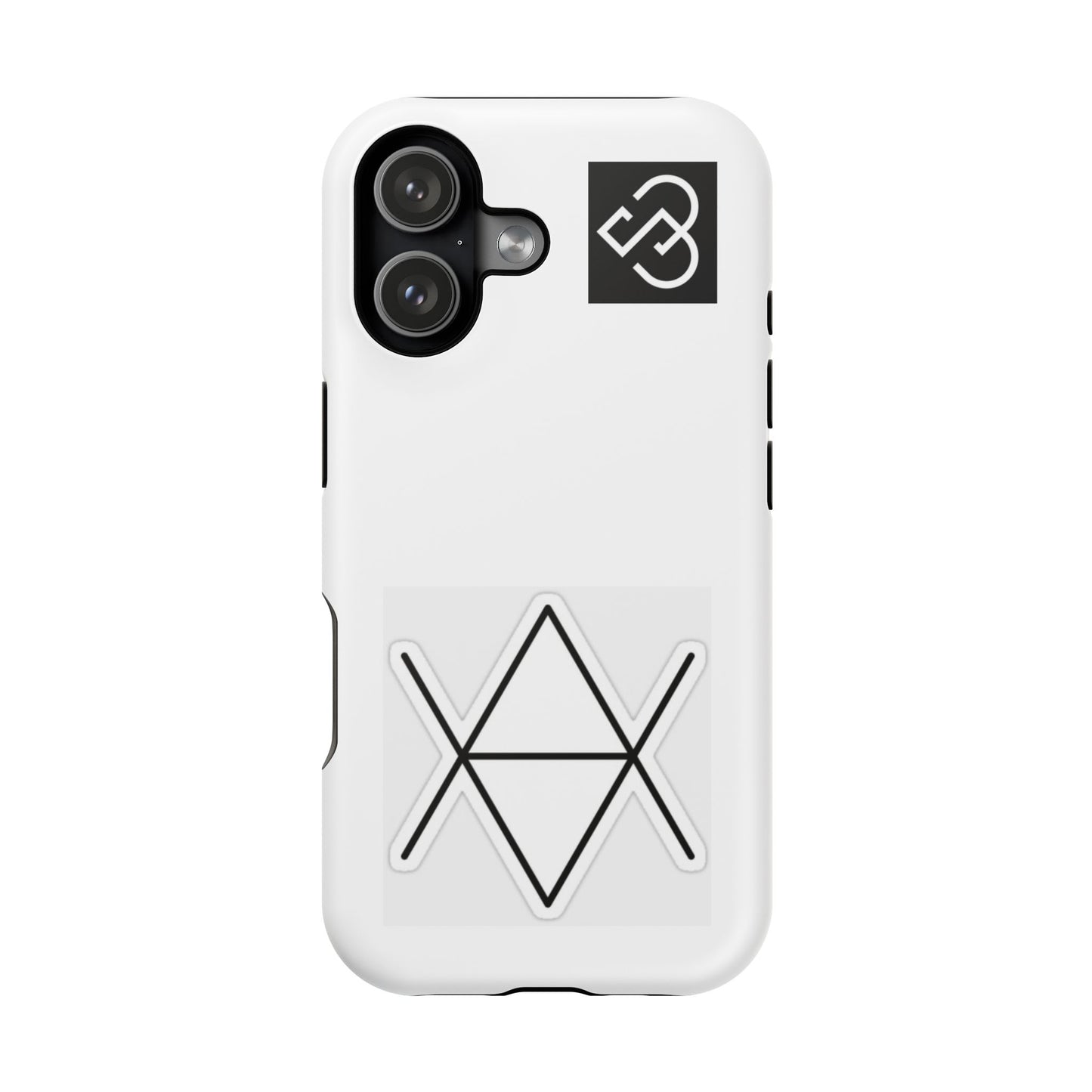 Impact-Resistant Phone Case — Geometric Monogram Design