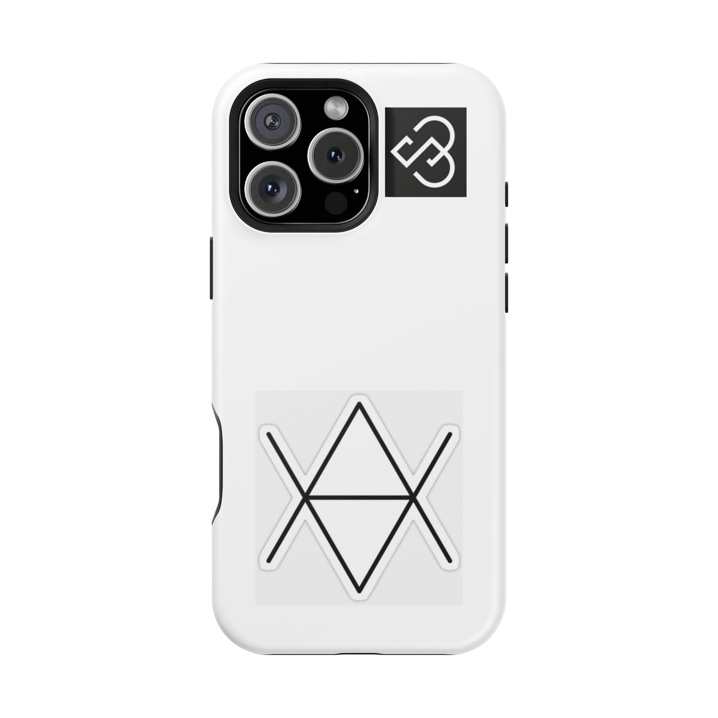 Impact-Resistant Phone Case — Geometric Monogram Design