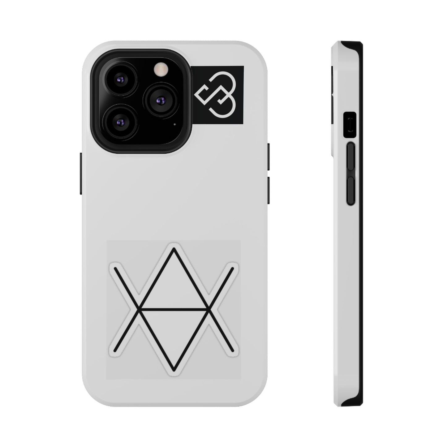 Impact-Resistant Phone Case — Geometric Monogram Design