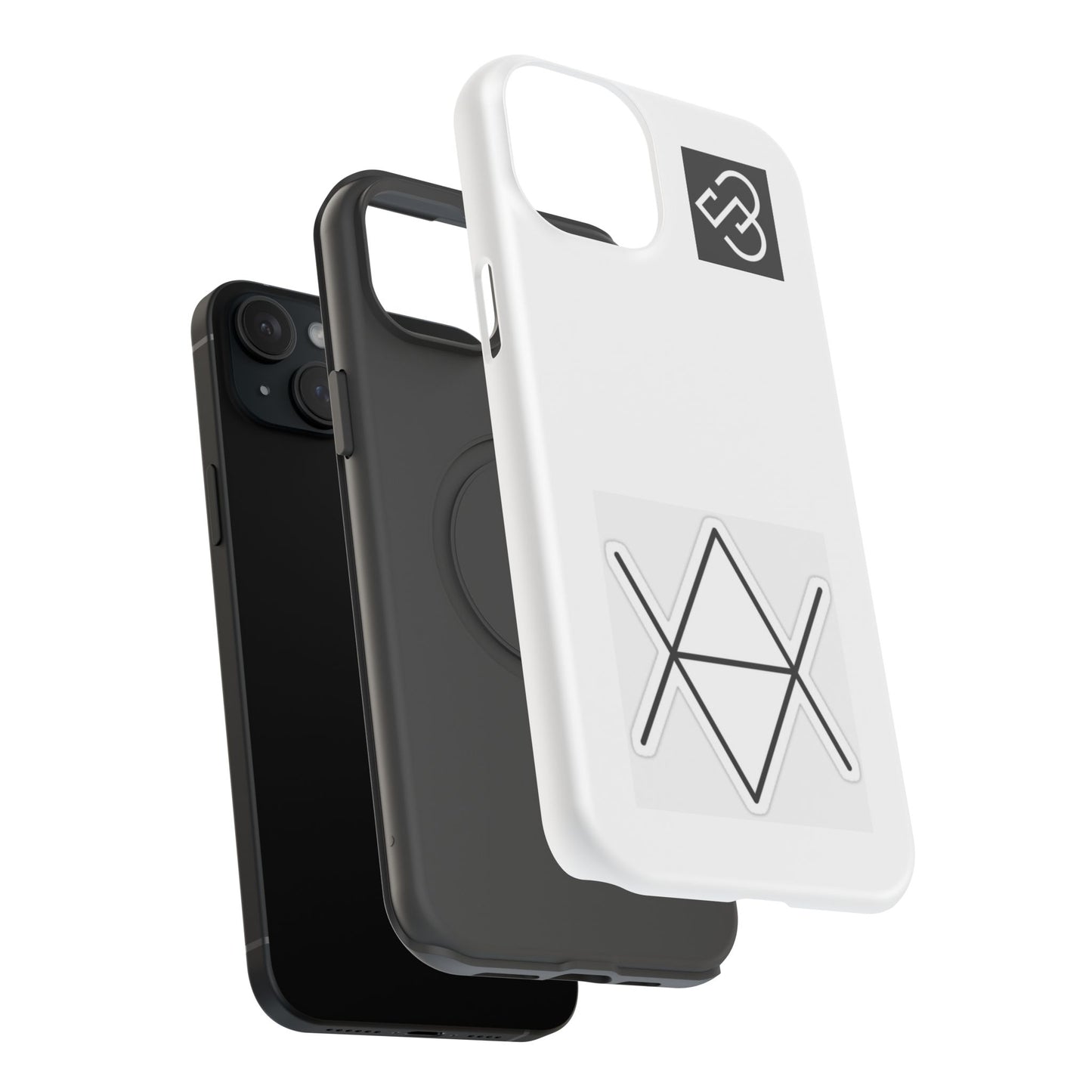 Impact-Resistant Phone Case — Geometric Monogram Design