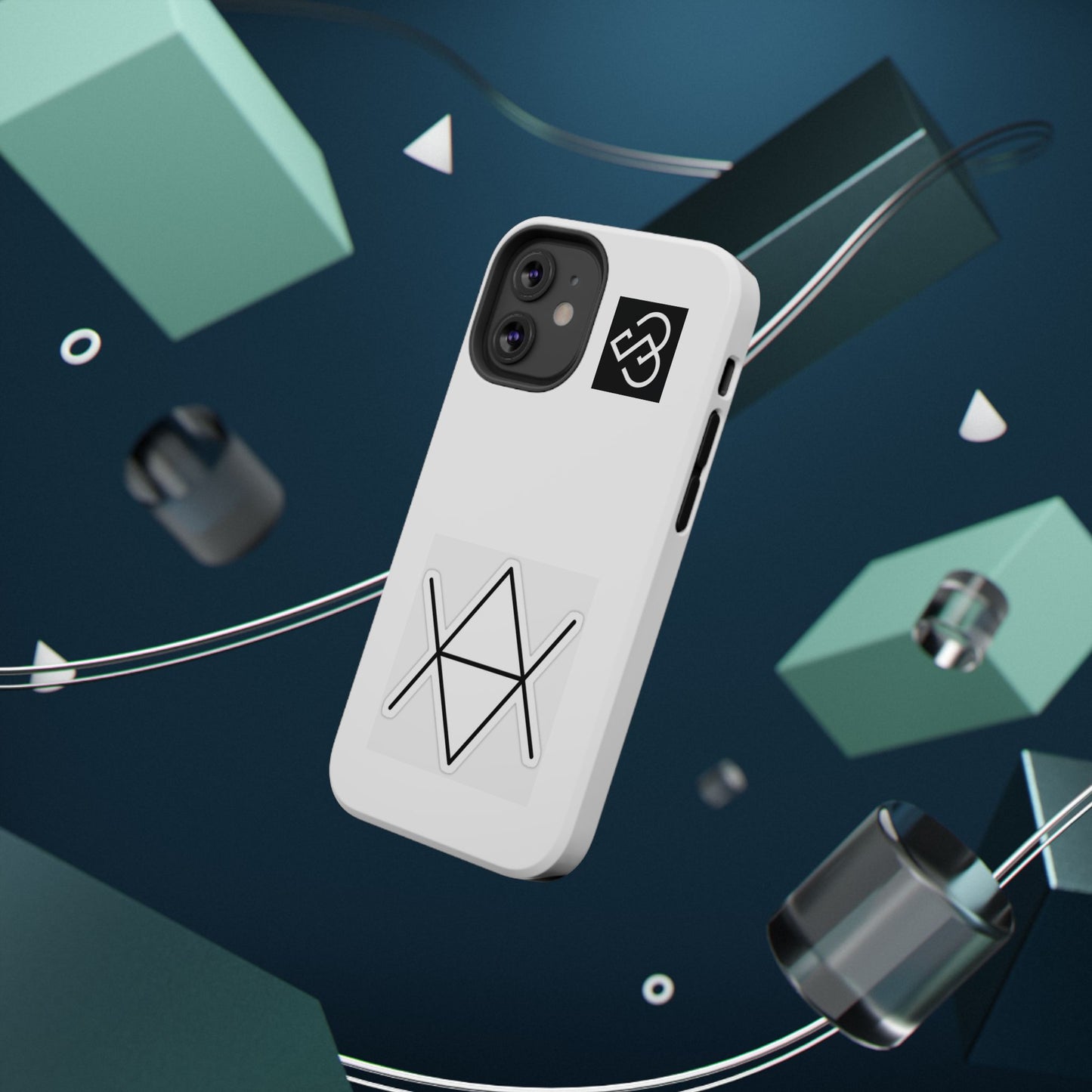 Impact-Resistant Phone Case — Geometric Monogram Design