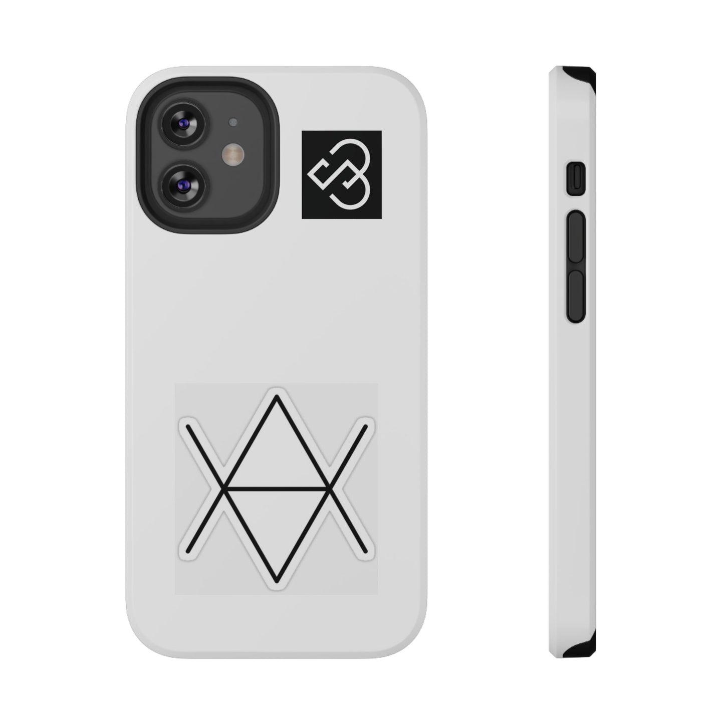 Impact-Resistant Phone Case — Geometric Monogram Design
