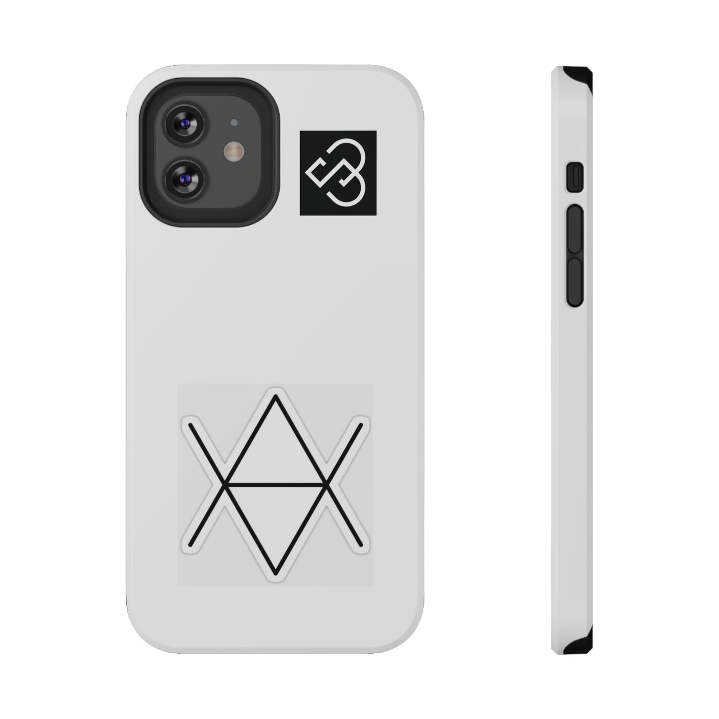 Impact-Resistant Phone Case — Geometric Monogram Design