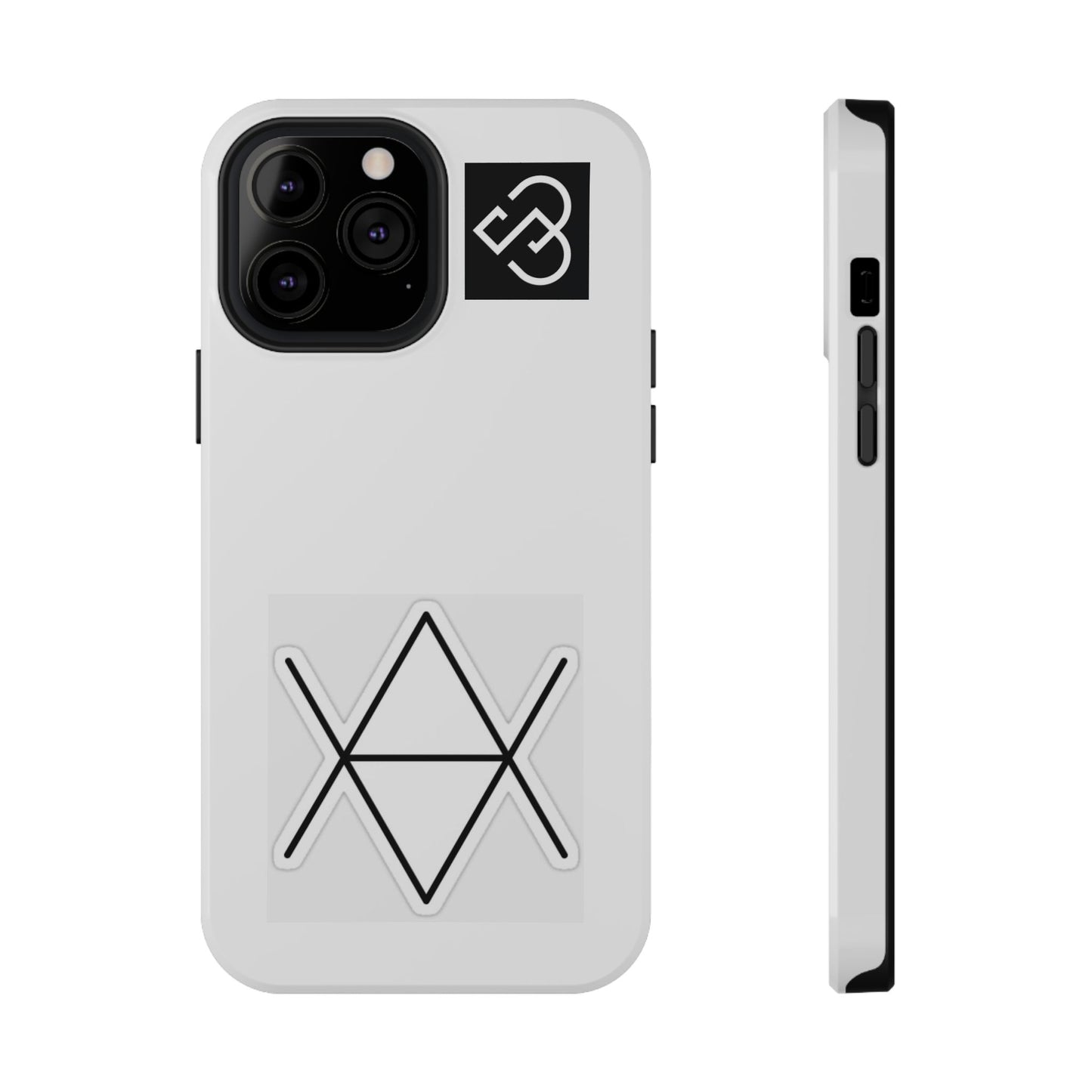 Impact-Resistant Phone Case — Geometric Monogram Design