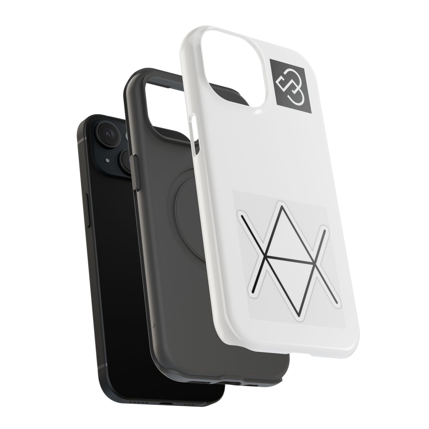 Impact-Resistant Phone Case — Geometric Monogram Design